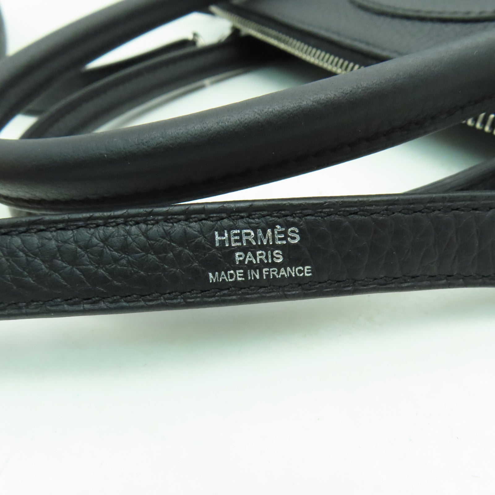 HERMES Clemence皮革Bolide 31銀扣手挽肩背兩用袋黑色