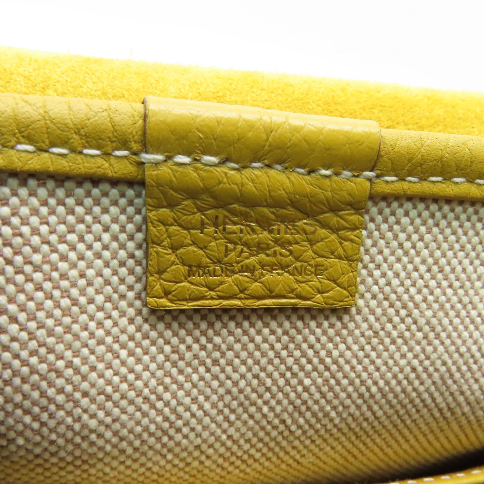 HERMES Clemence皮革Bourlingue金扣肩背袋黃色