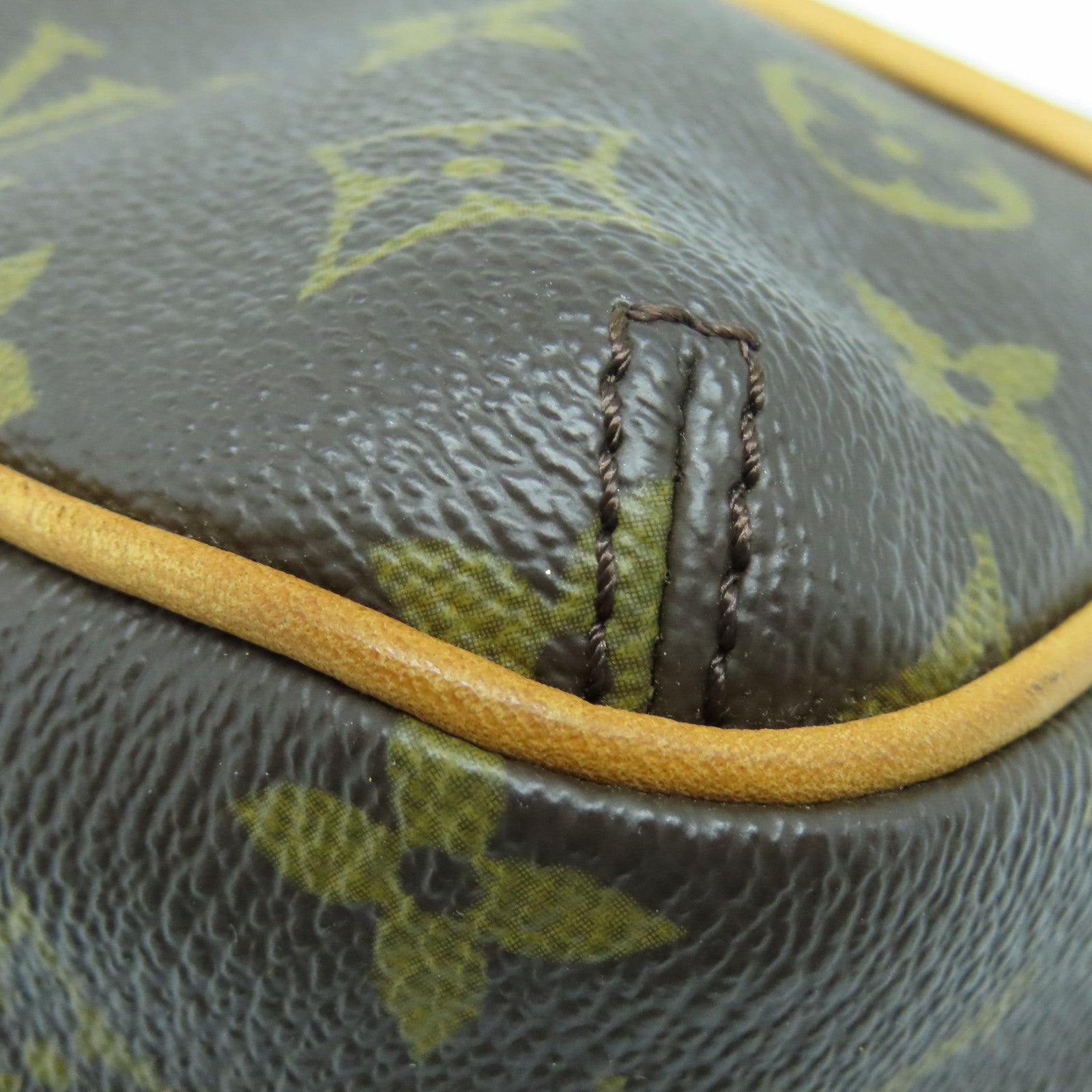 LOUIS VUITTON Monogram Tikal PM Gold Buckle Shoulder Bag Brown