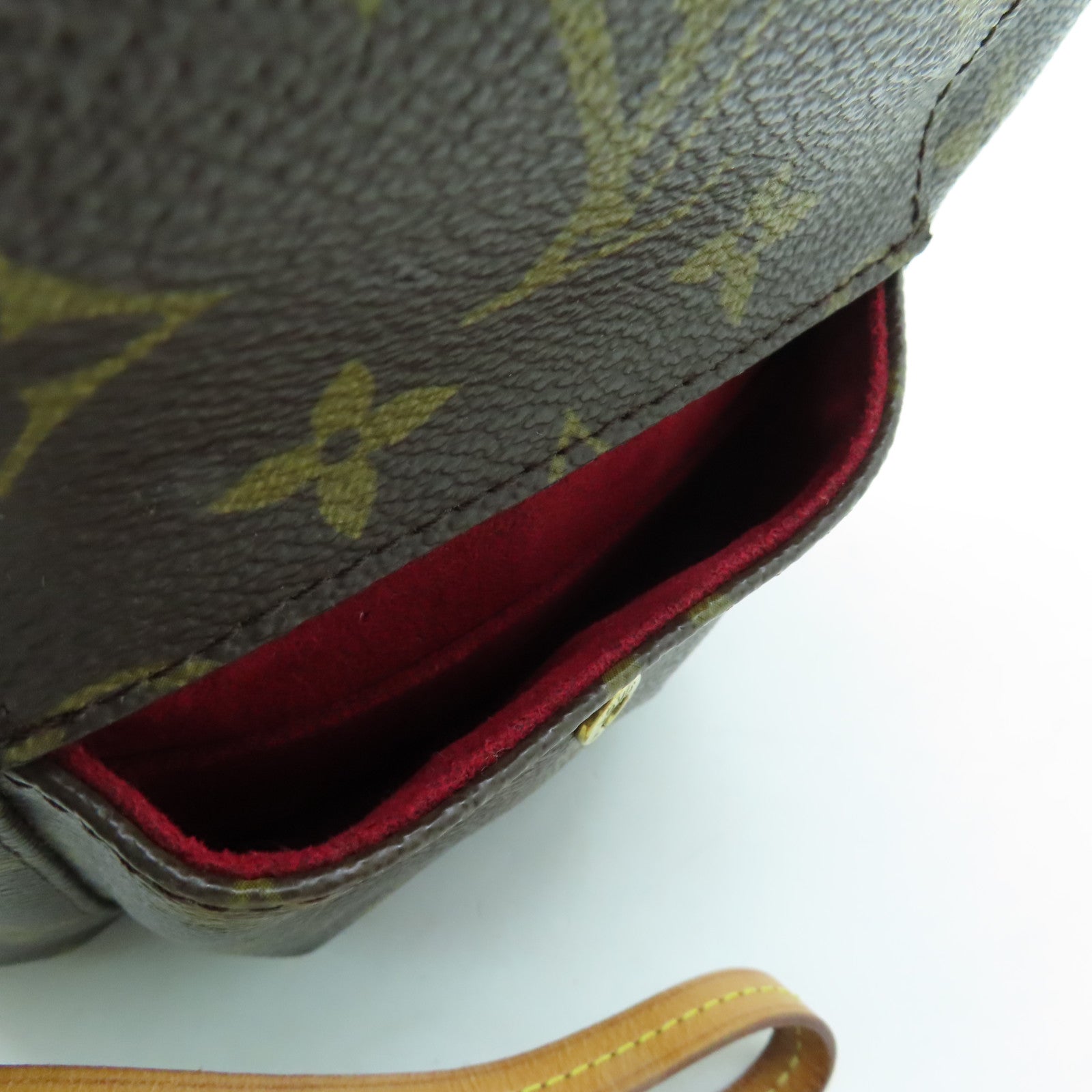 LOUIS VUITTON Monogram Partition Pouch金扣手提包棕色