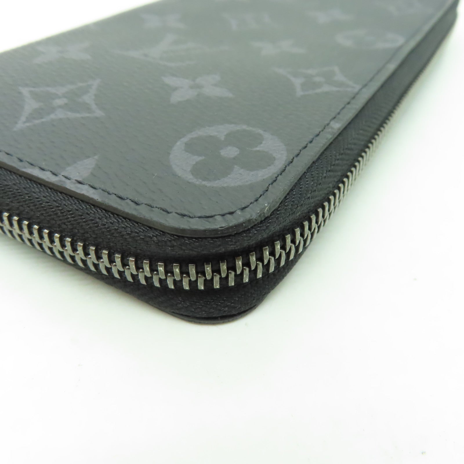 LOUIS VUITTON Monogram Eclipse Zipper Long Wallet銀扣長錢包黑色