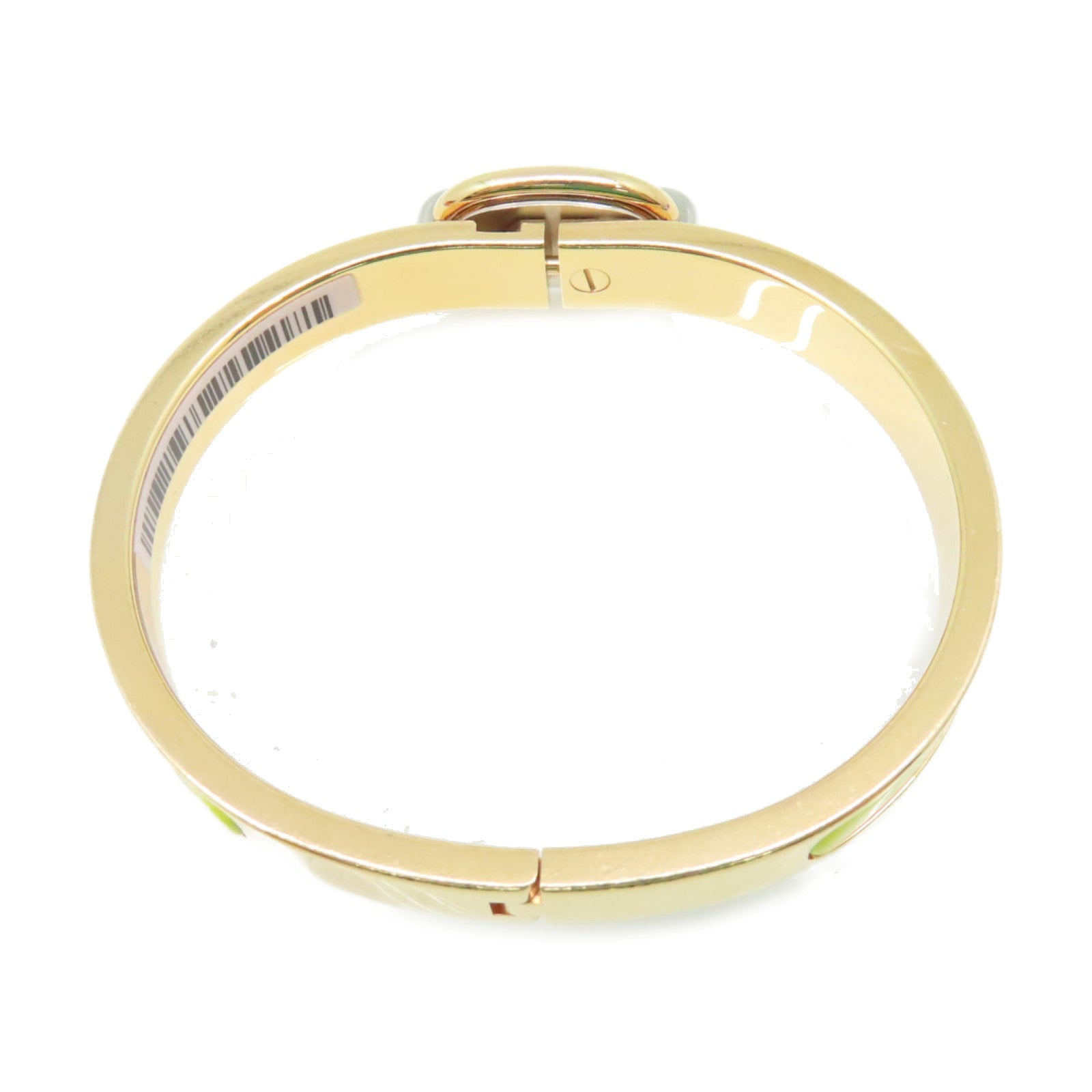 HERMES 金屬/琺瑯Mini Clic Chaine d'Ancre Bracelet金扣手鐲檸檬黃色/金色