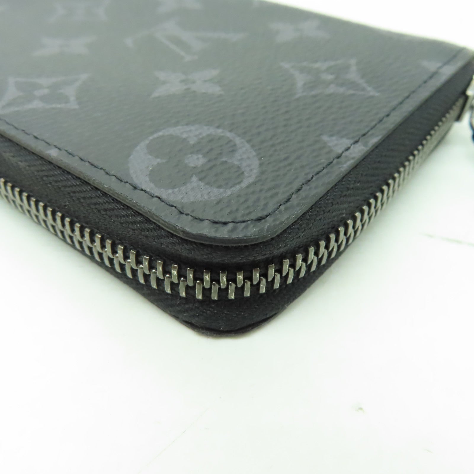 LOUIS VUITTON Monogram Eclipse Zipper Long Wallet銀扣長錢包黑色