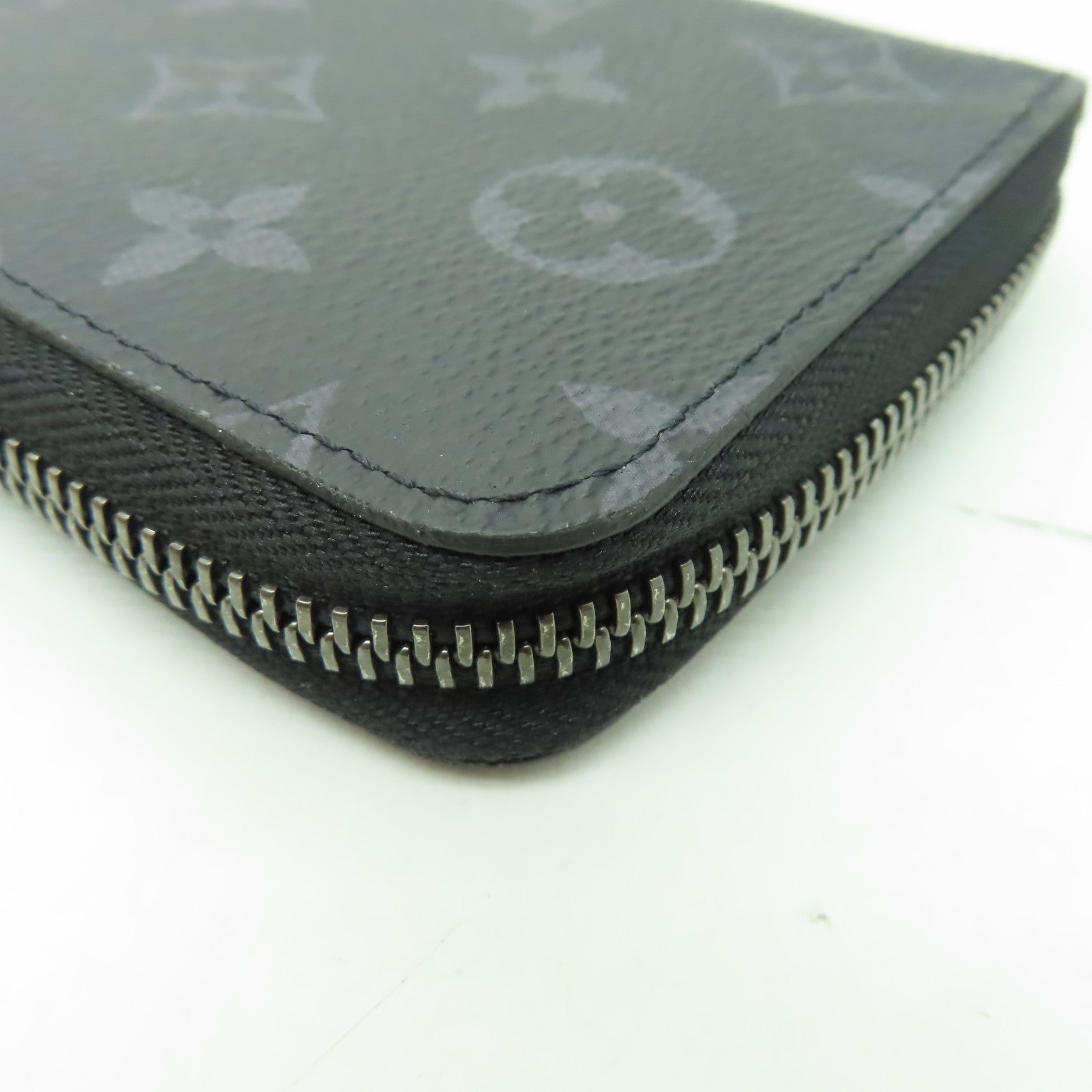 LOUIS VUITTON Monogram Eclipse Zipper Long Wallet銀扣長錢包黑色