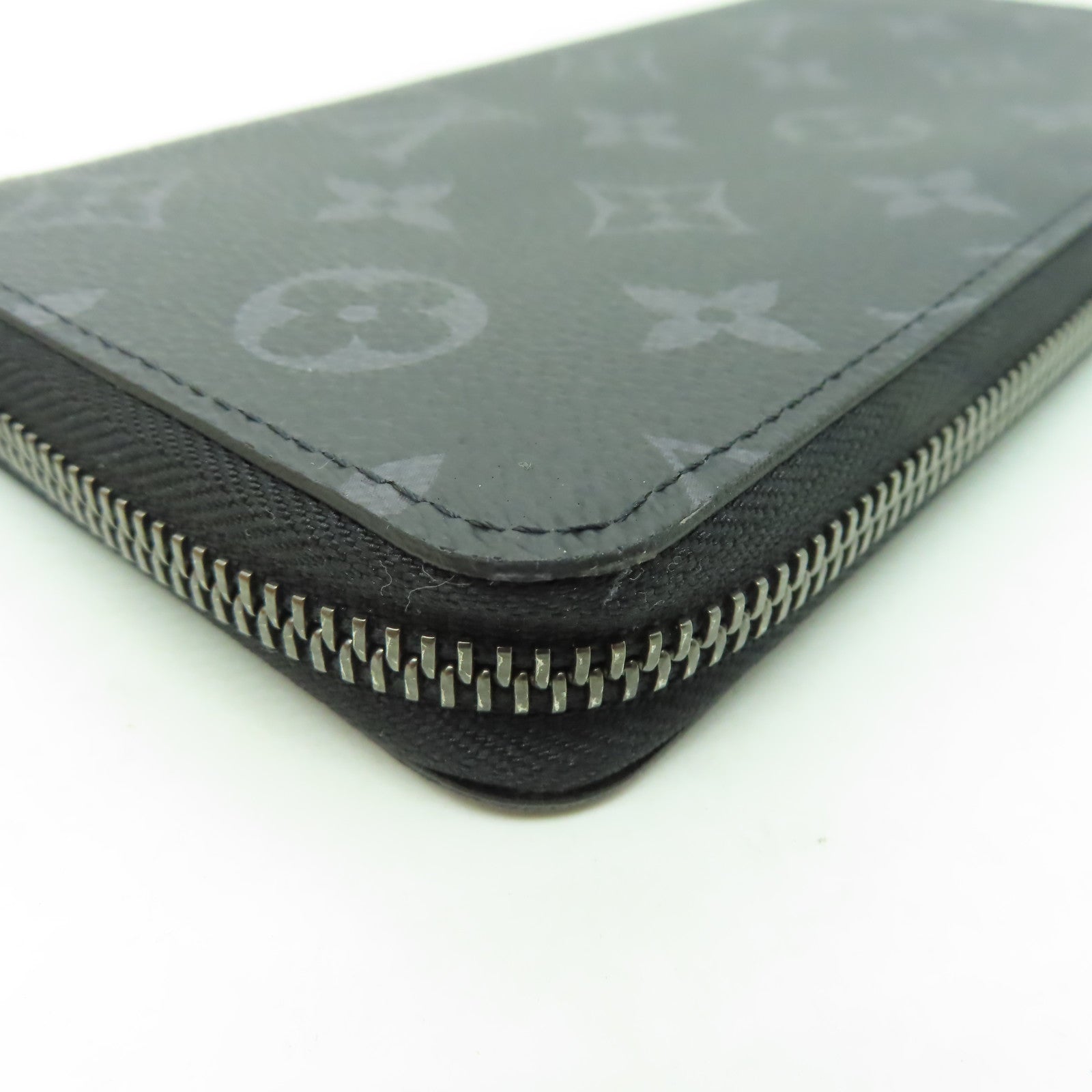 LOUIS VUITTON Monogram Eclipse Zipper Long Wallet銀扣長錢包黑色
