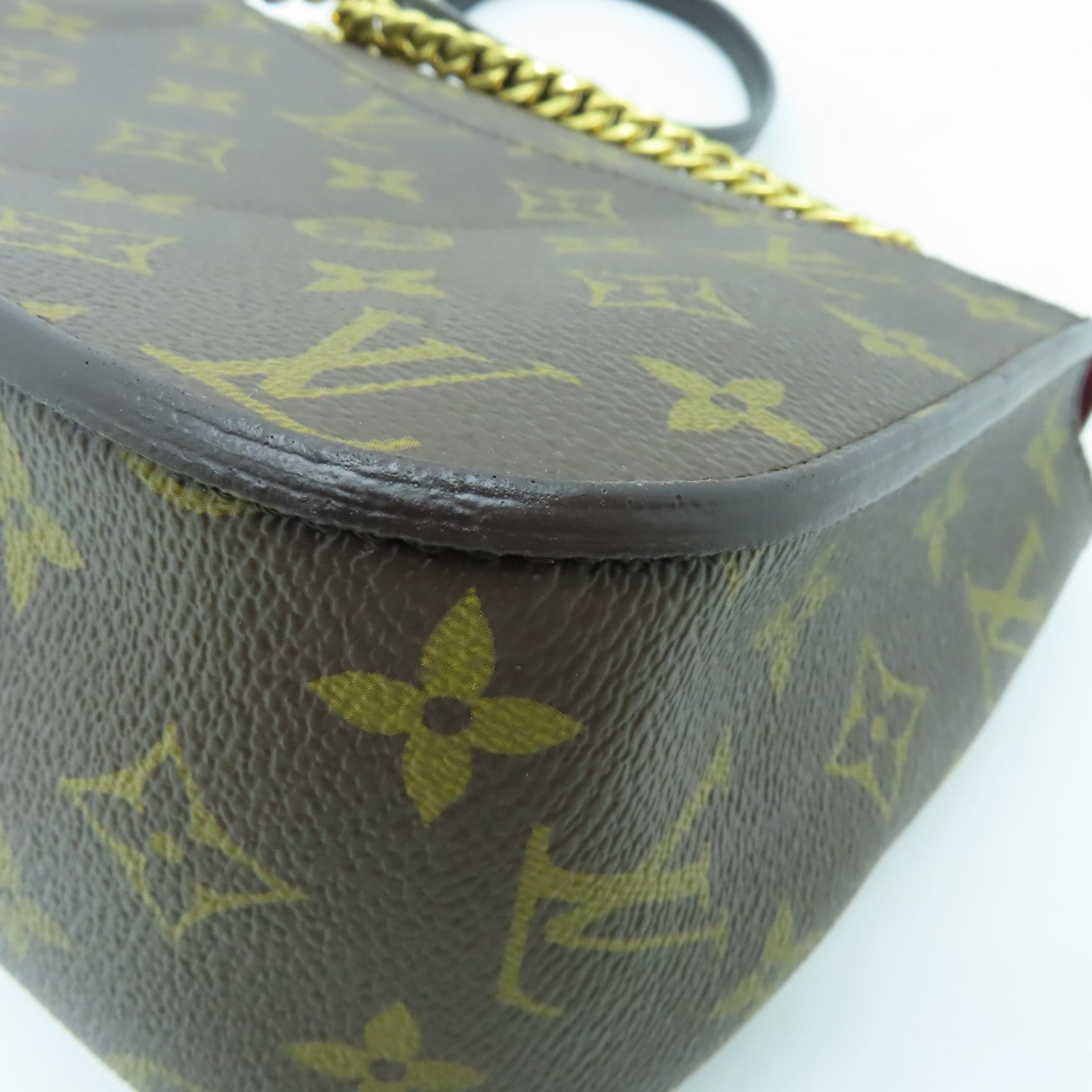LOUIS VUITTON Monogram Passy金扣鏈帶肩背袋啡色