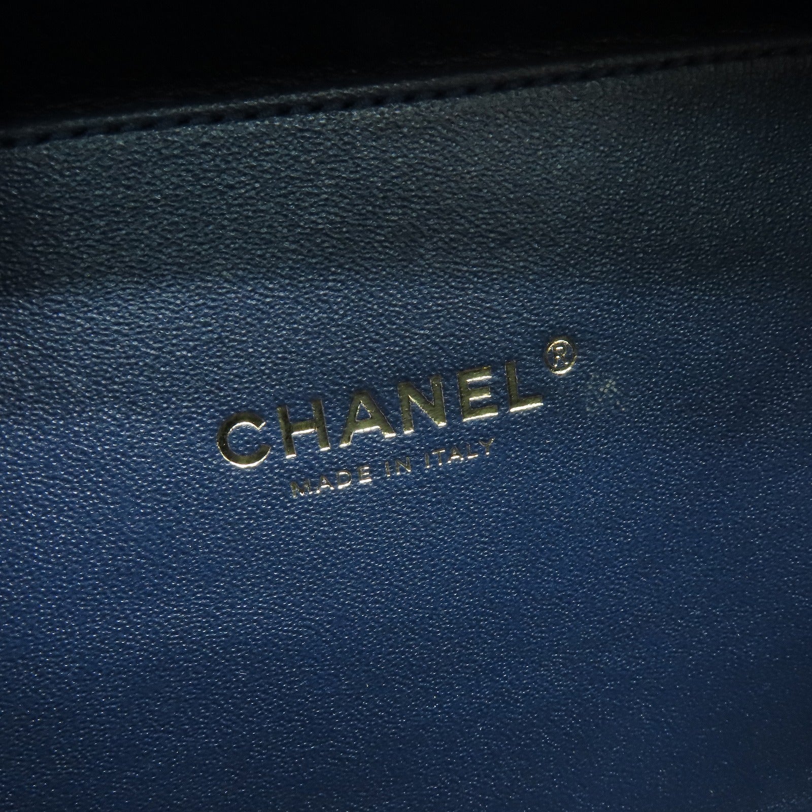 CHANEL 菱格牛皮皮革Shoulder Bag金扣两用手挽肩背袋蓝色