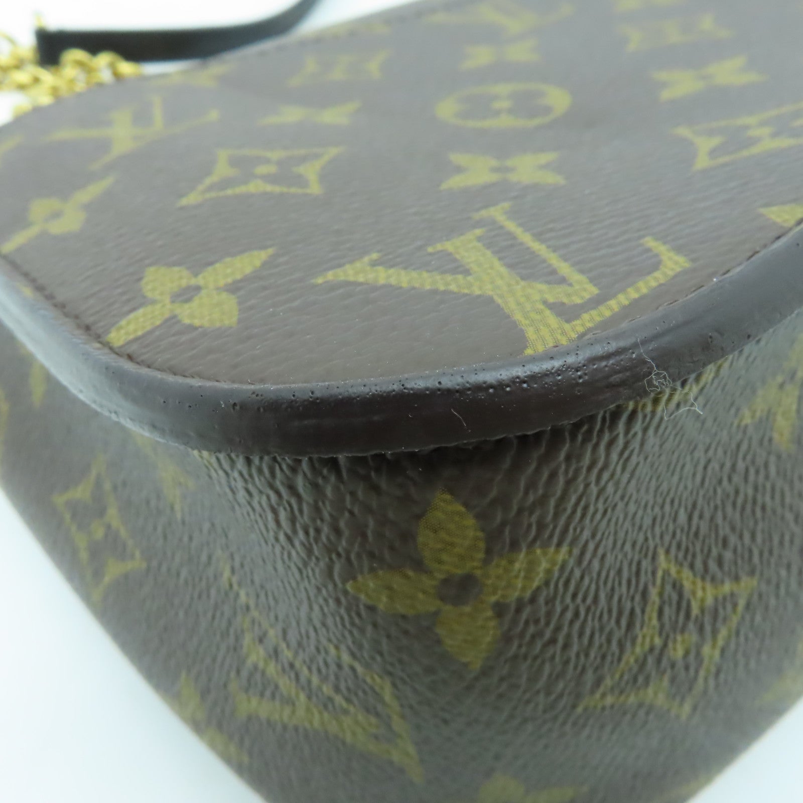 LOUIS VUITTON Monogram Passy金扣鏈帶肩背袋啡色