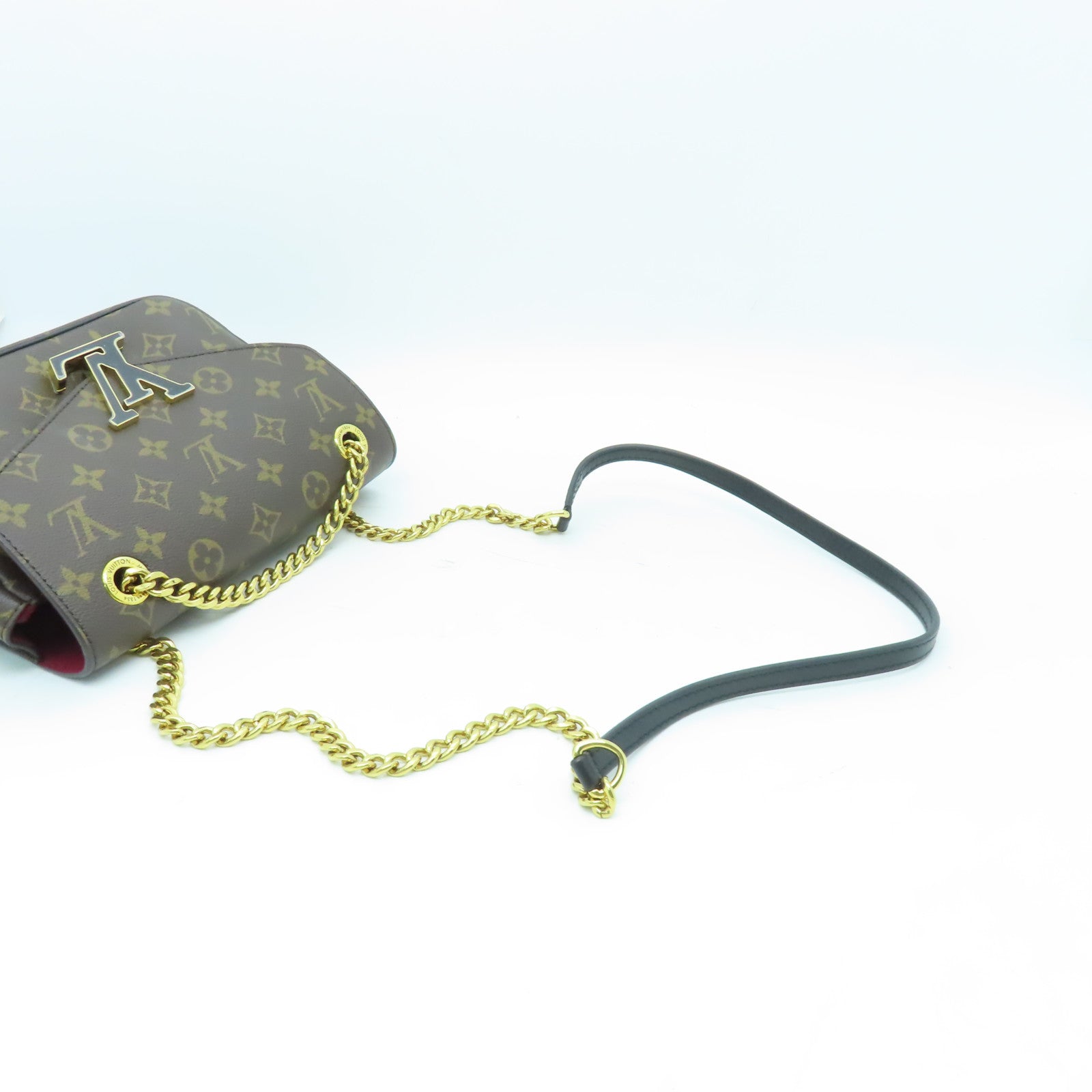 LOUIS VUITTON Monogram Passy金扣鏈帶肩背袋啡色