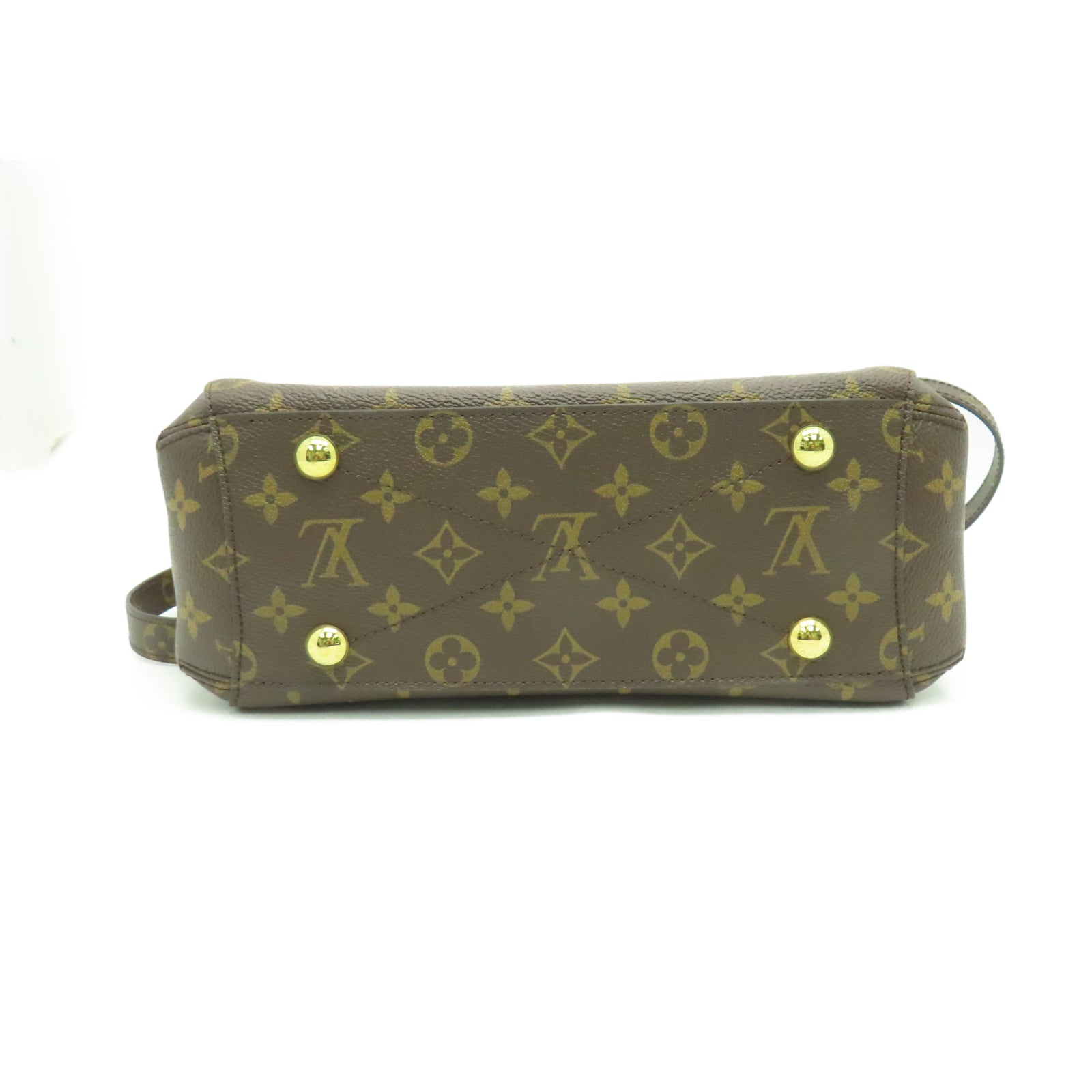 LOUIS VUITTON Monogram Montaigne BB金扣手挽袋棕色