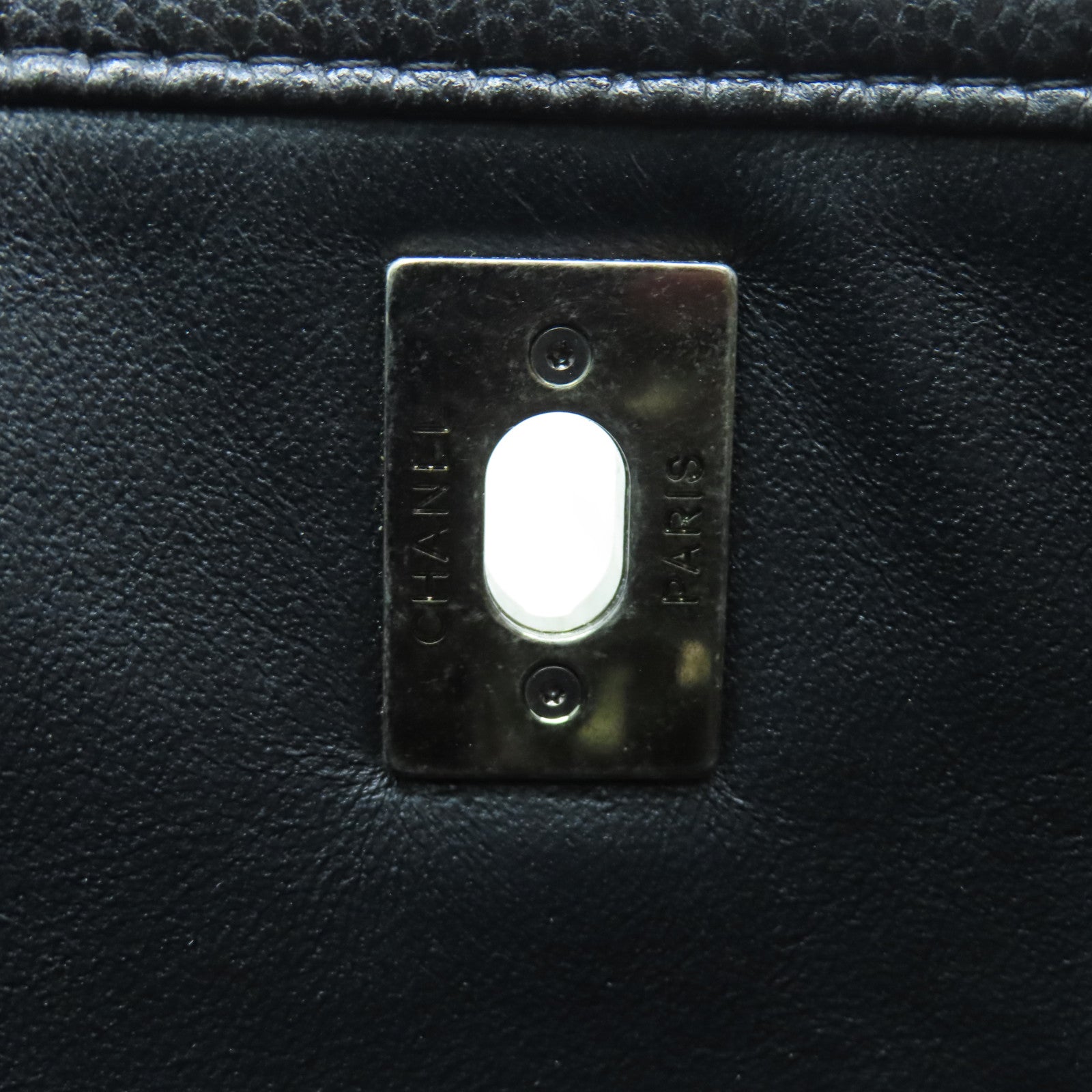 CHANEL 【激減優惠】菱格Caviar皮革Tote Bag銀扣手挽袋黑色