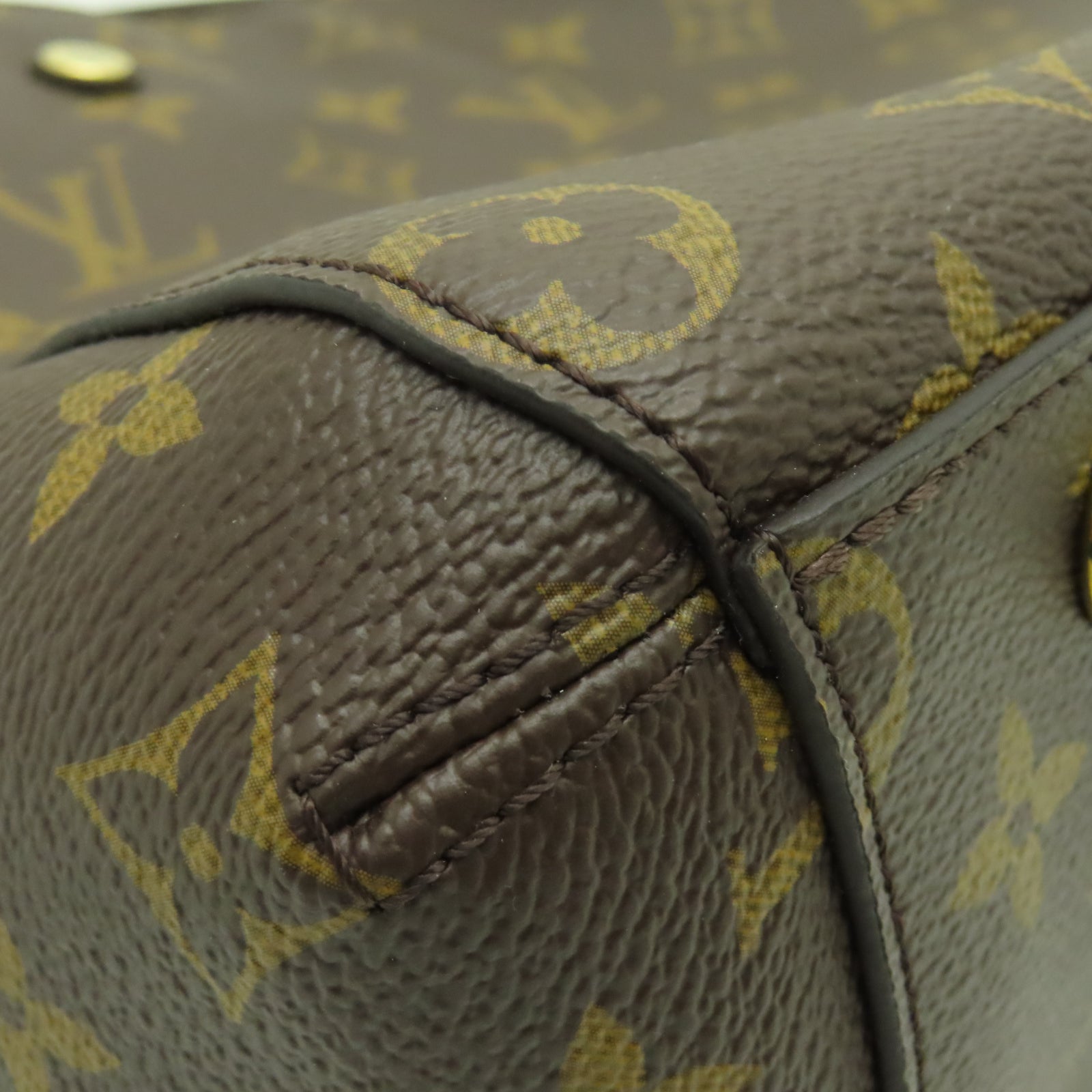 LOUIS VUITTON Monogram Montaigne BB金扣手挽袋棕色