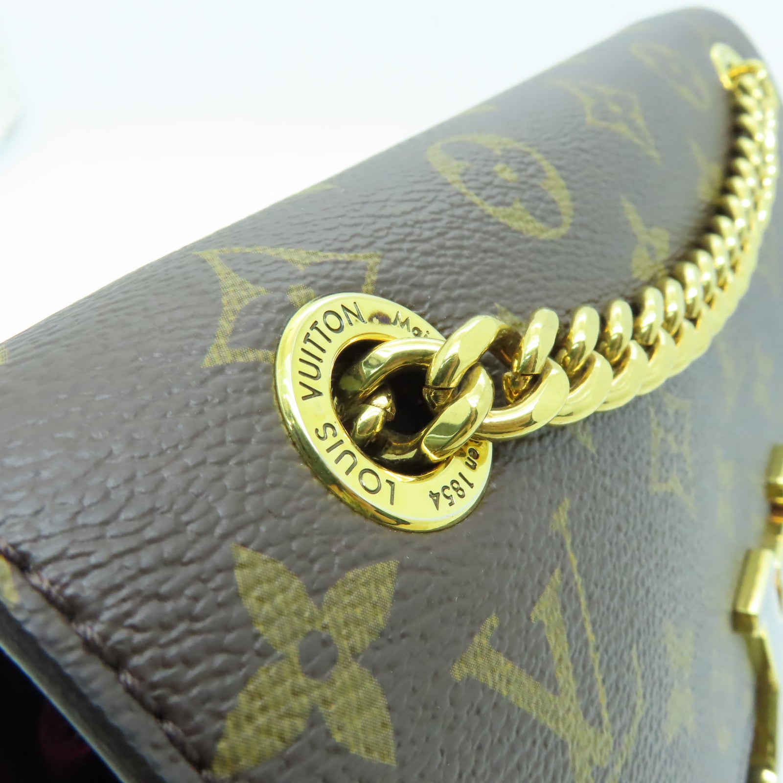 LOUIS VUITTON Monogram Passy金扣鏈帶肩背袋啡色