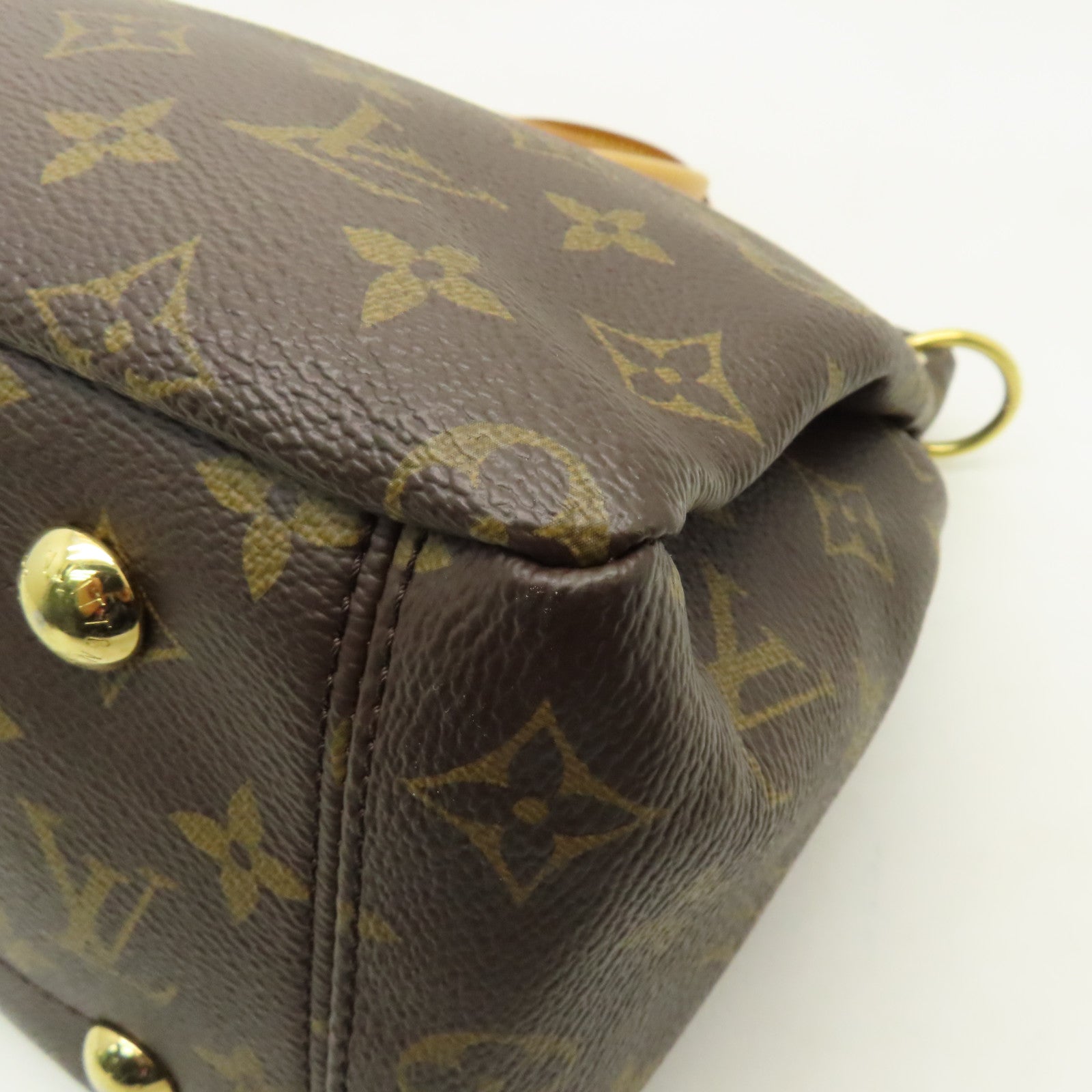 LOUIS VUITTON Monogram Pallas MM金扣手挽肩背兩用袋粉紅色/棕色