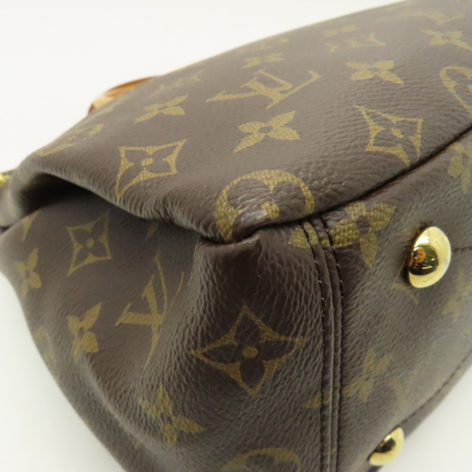 LOUIS VUITTON Monogram Pallas MM金扣手挽肩背兩用袋粉紅色/棕色