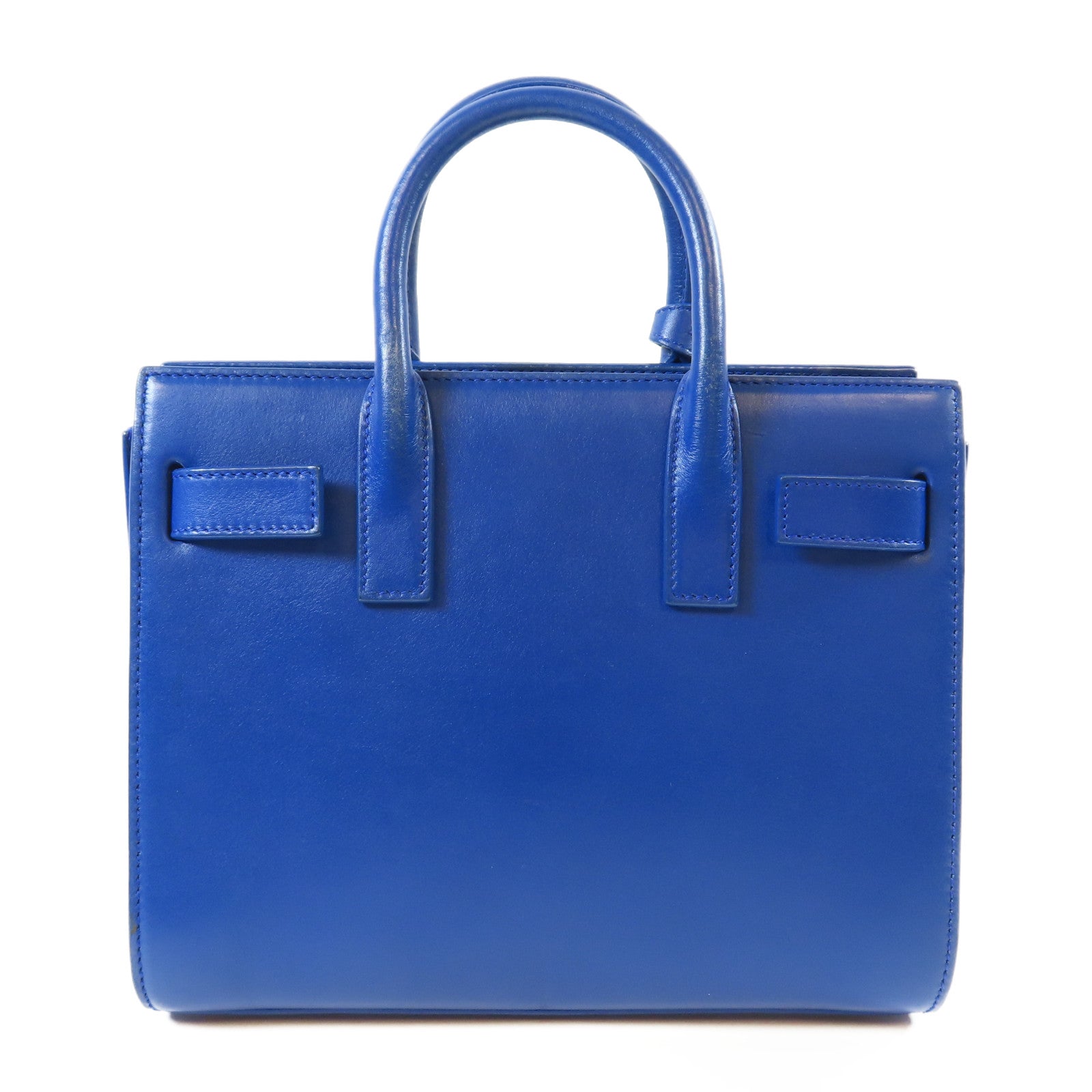 YVES SAINT LAURENT 牛皮皮革2 Way Shoulder Bag金扣手挽肩背兩用袋藍色