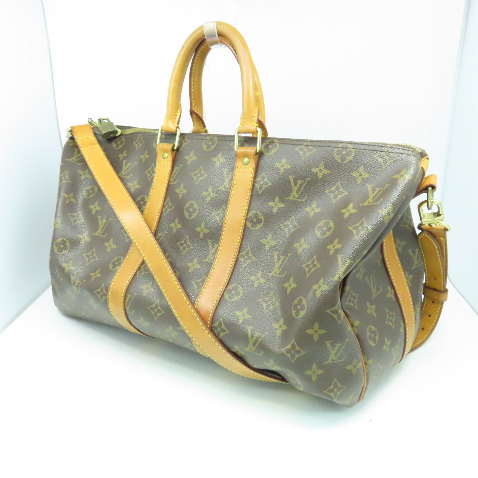 LOUIS VUITTON Monogram Keepall Bandouliere 45金扣手挽肩背兩用袋