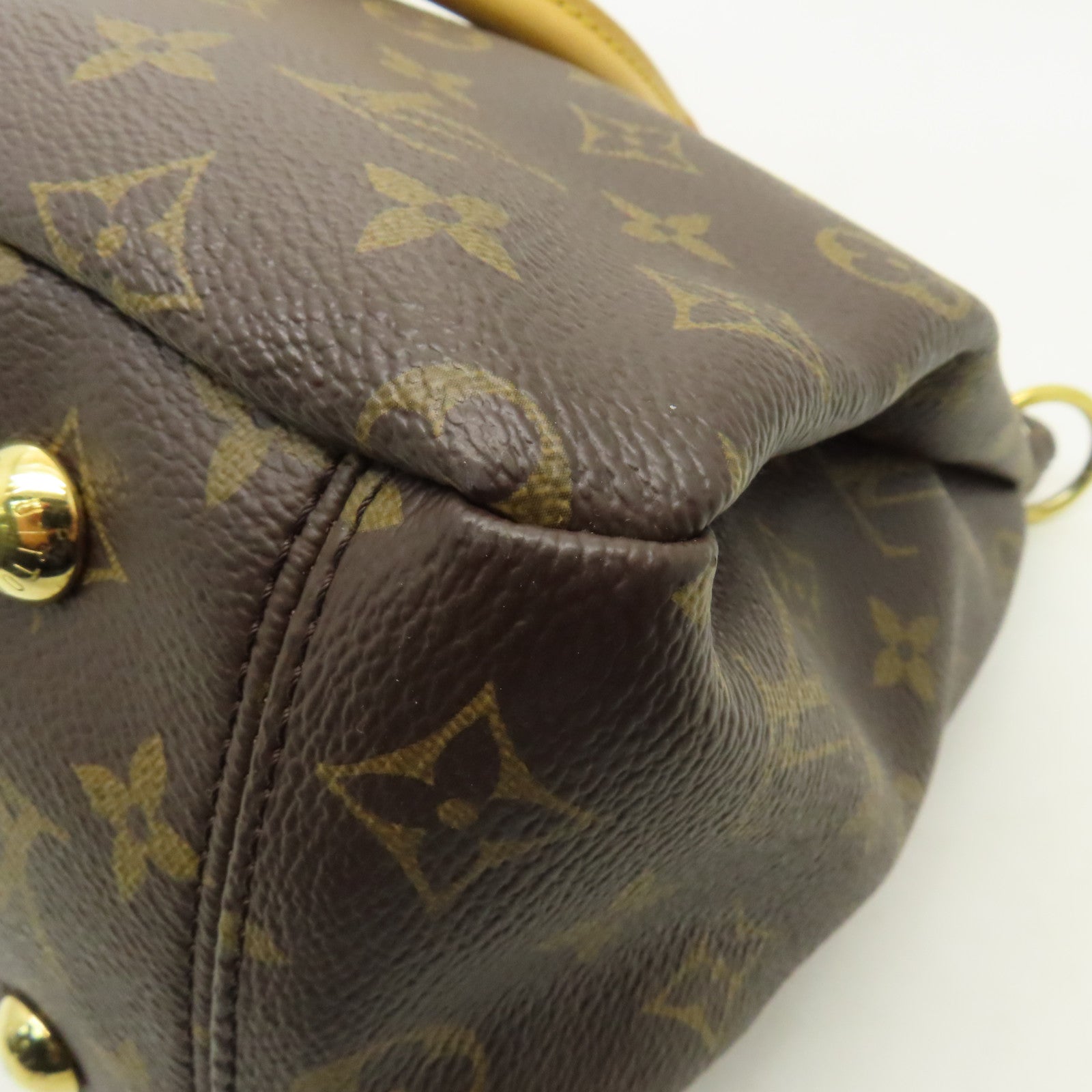 LOUIS VUITTON Monogram Pallas MM金扣手挽肩背兩用袋粉紅色/棕色