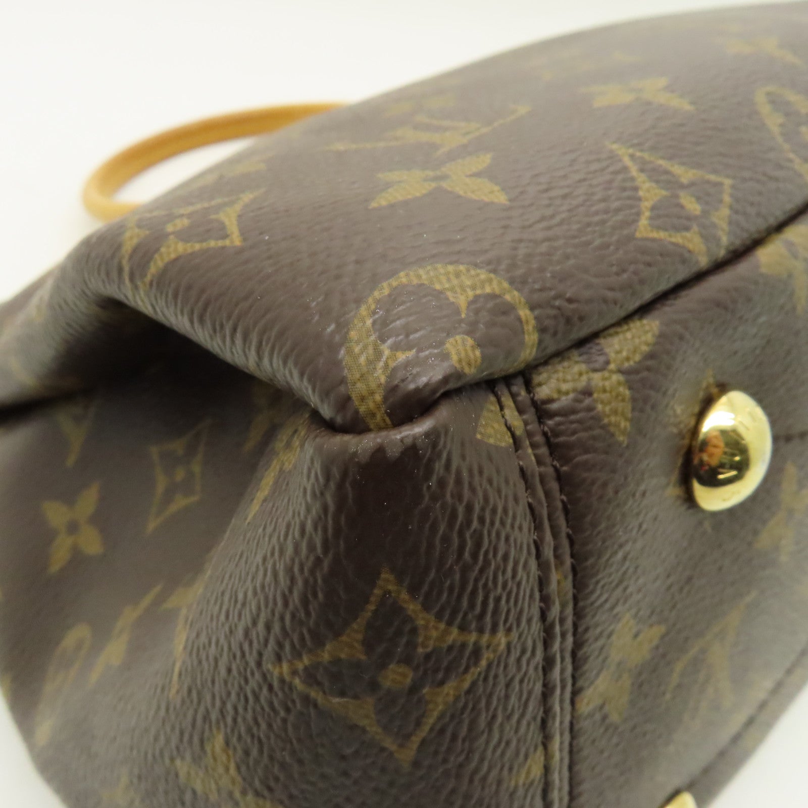 LOUIS VUITTON Monogram Pallas MM金扣手挽肩背兩用袋粉紅色/棕色