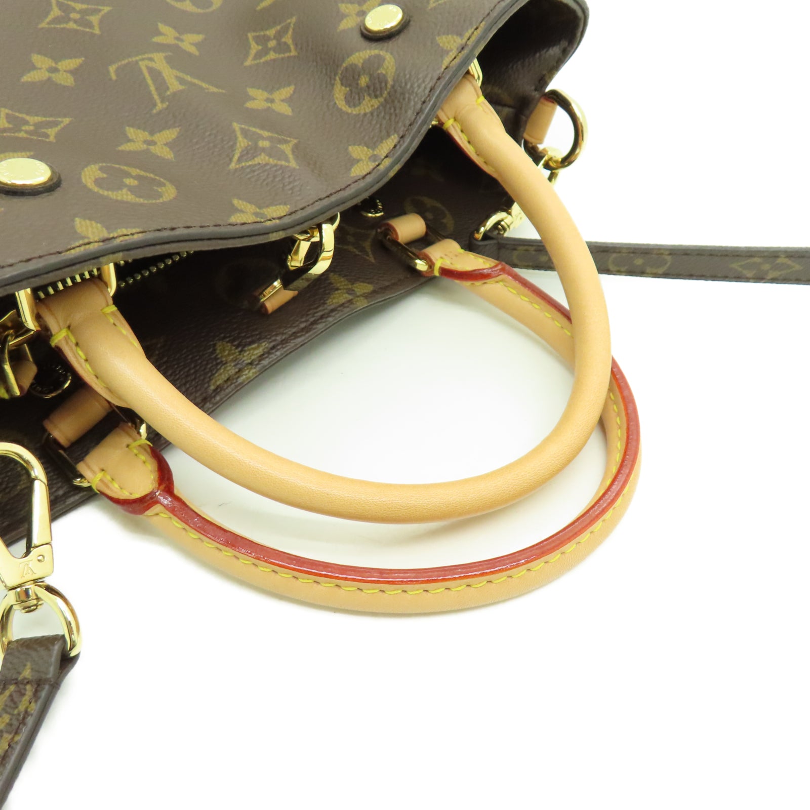LOUIS VUITTON Monogram Montaigne BB金扣手挽袋棕色