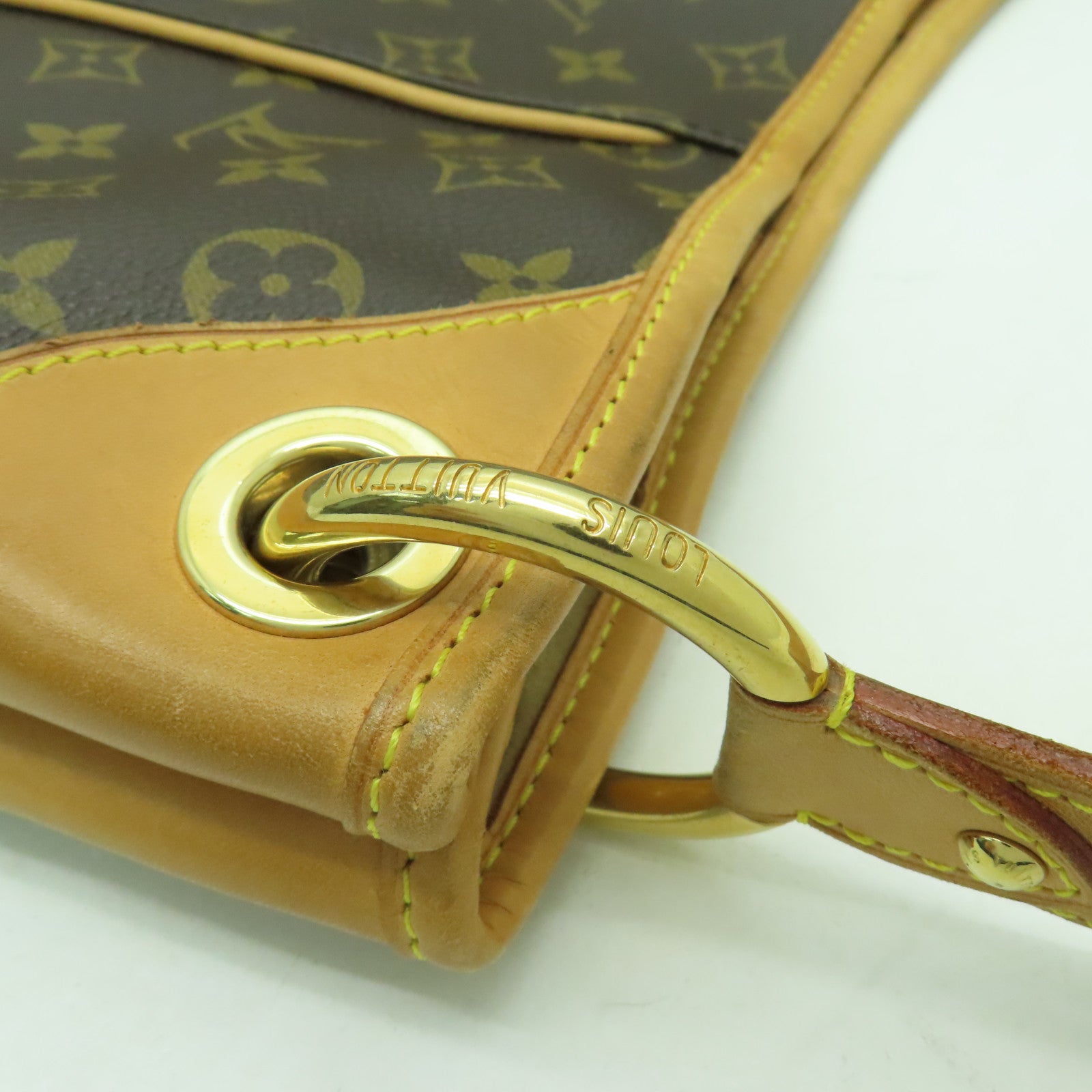 LOUIS VUITTON 【激減優惠】Monogram Galliera GM金扣肩背袋棕色