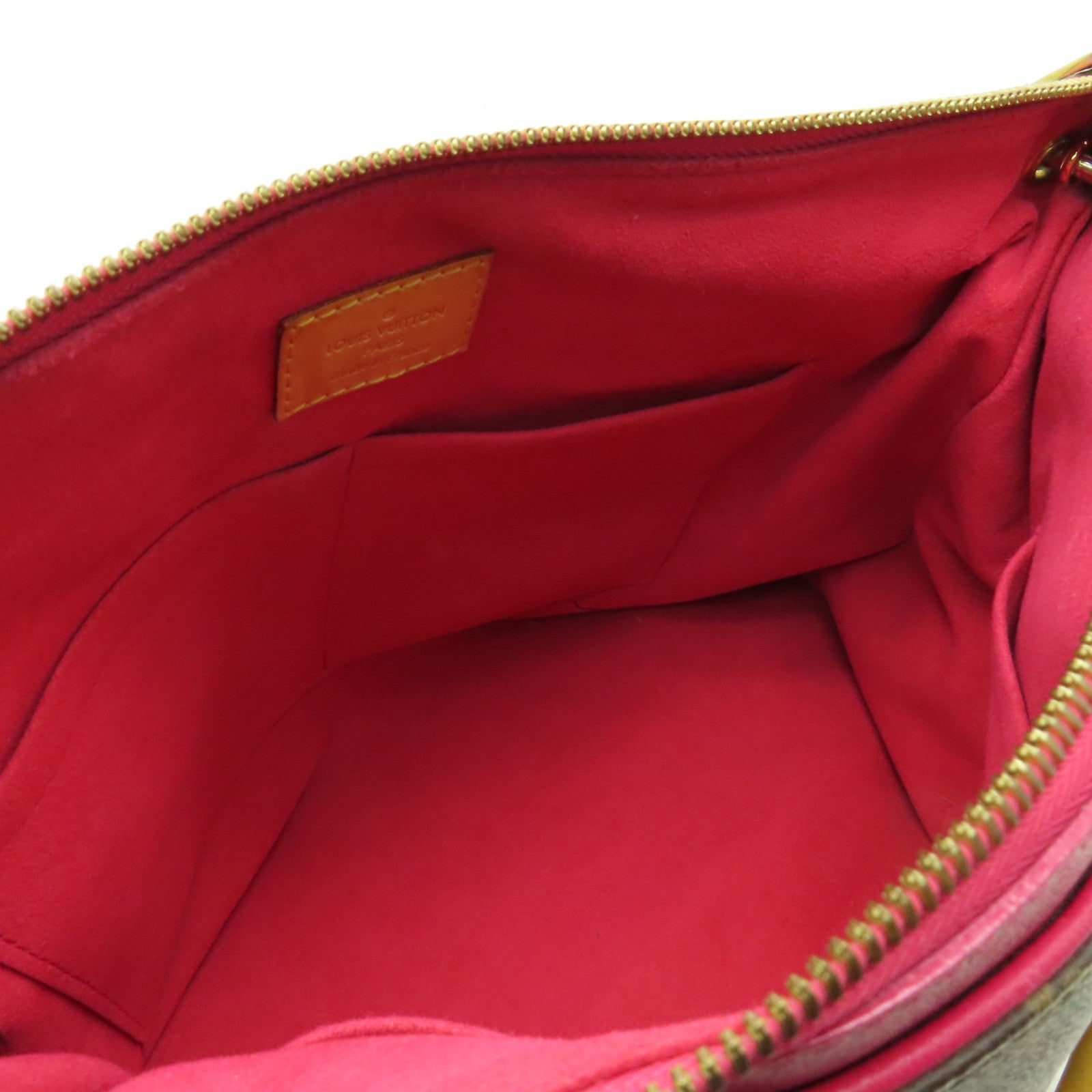 LOUIS VUITTON Monogram Pallas MM金扣手挽肩背兩用袋粉紅色/棕色