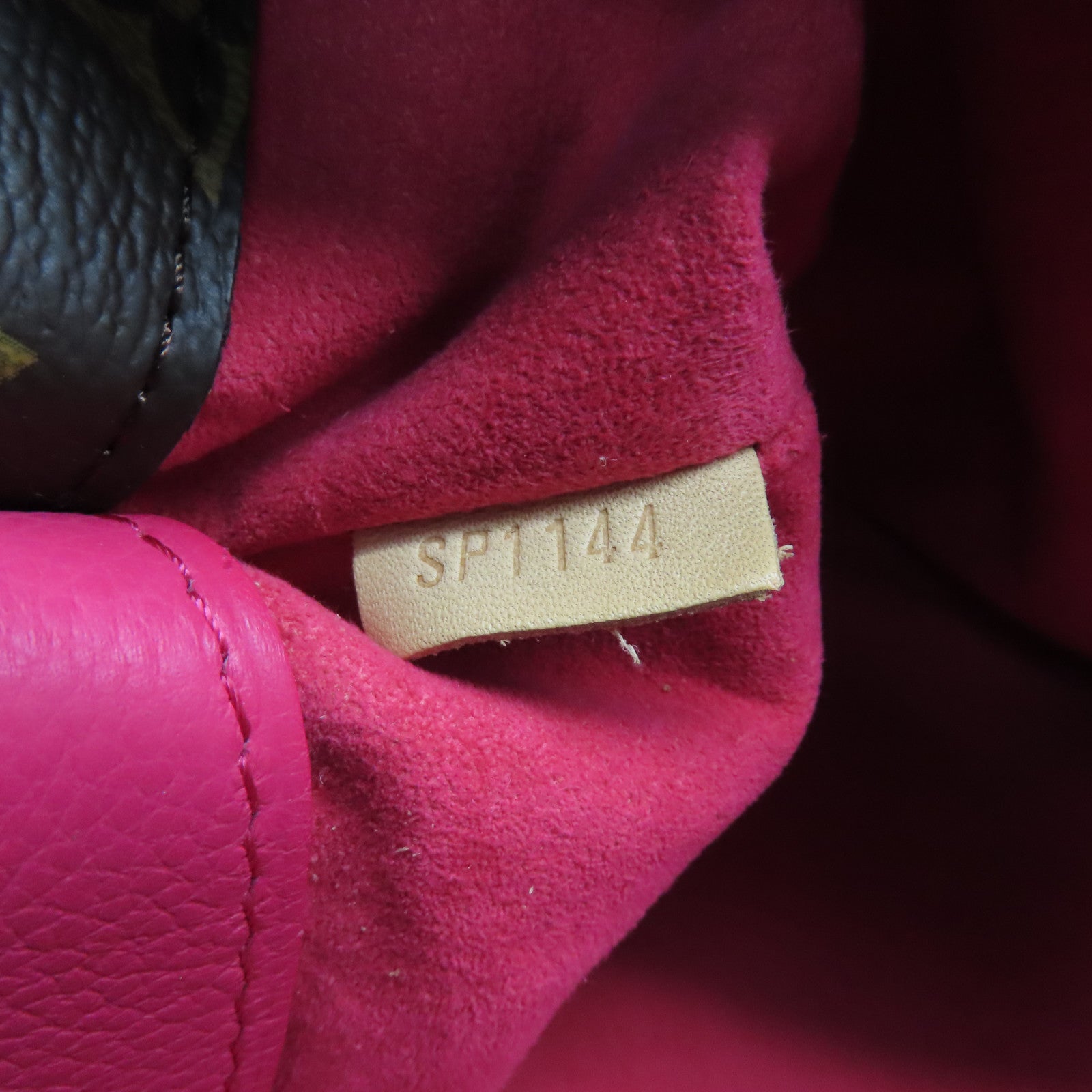 LOUIS VUITTON Monogram Pallas MM金扣手挽肩背兩用袋粉紅色/棕色