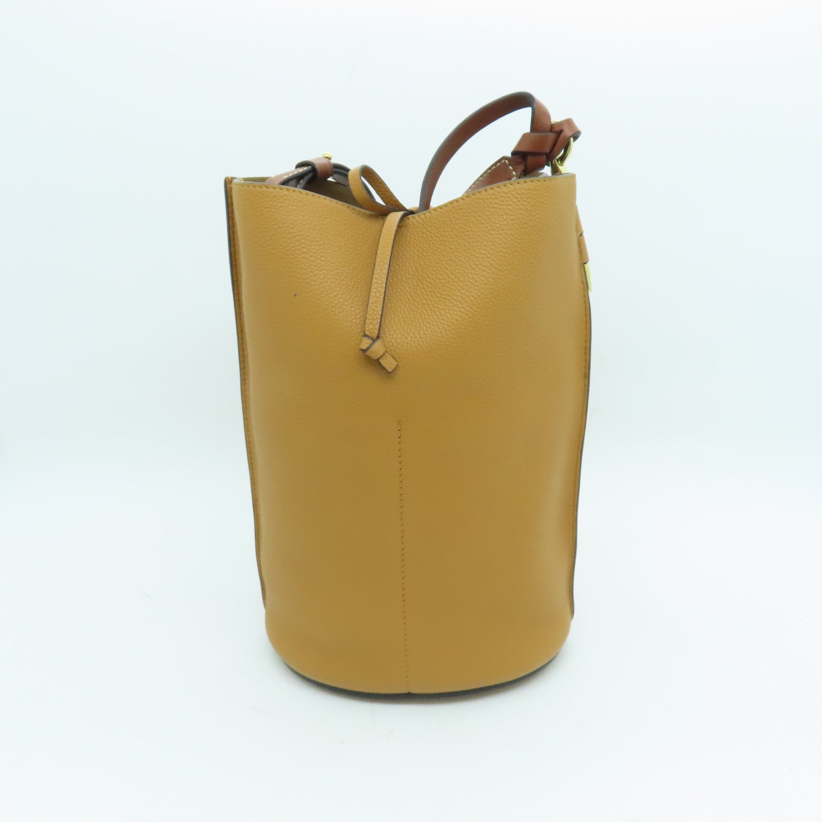 LOEWE 皮革Gate Bucket金扣肩背袋啡色