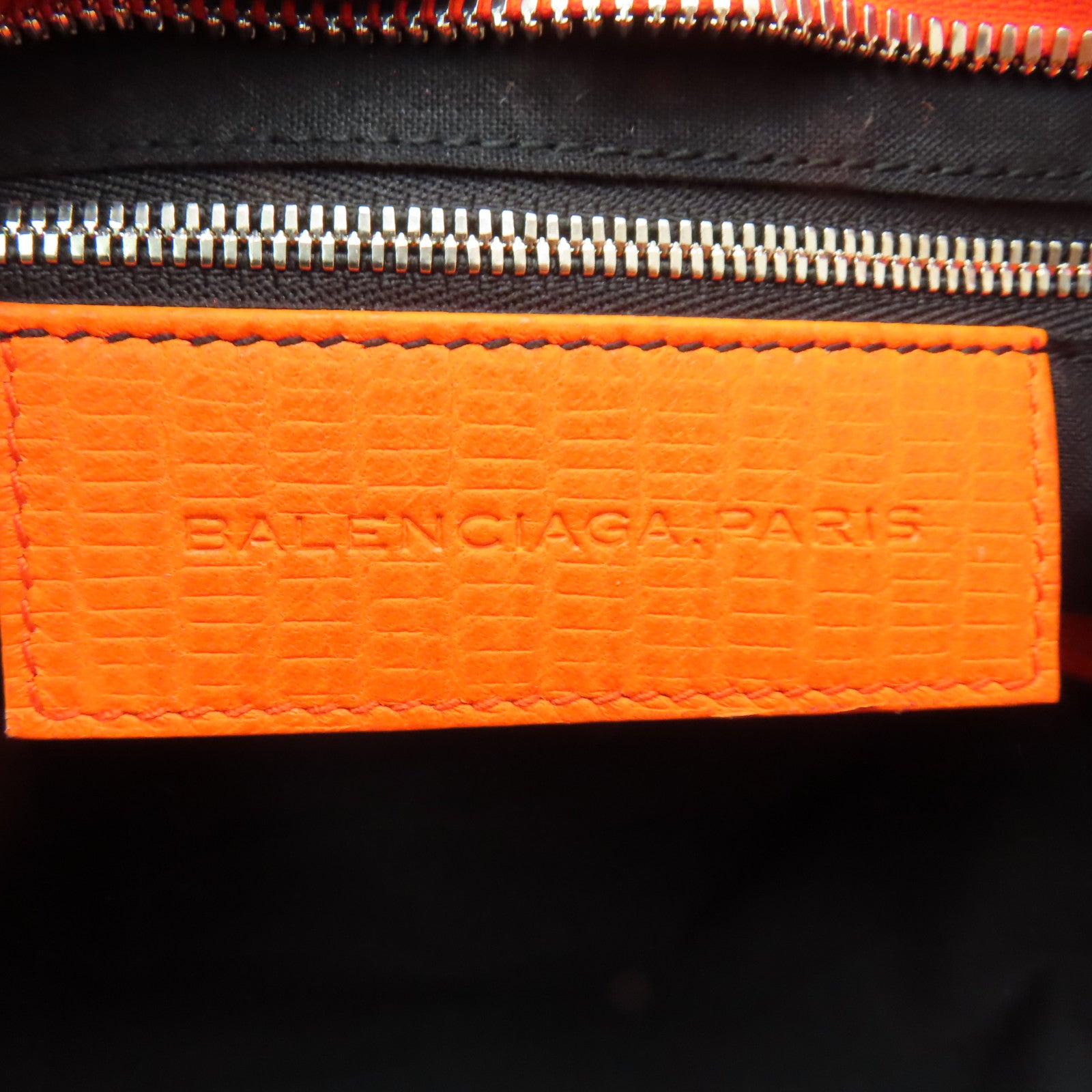 BALENCIAGA 牛皮皮革The City銀扣手挽肩背兩用袋橙色