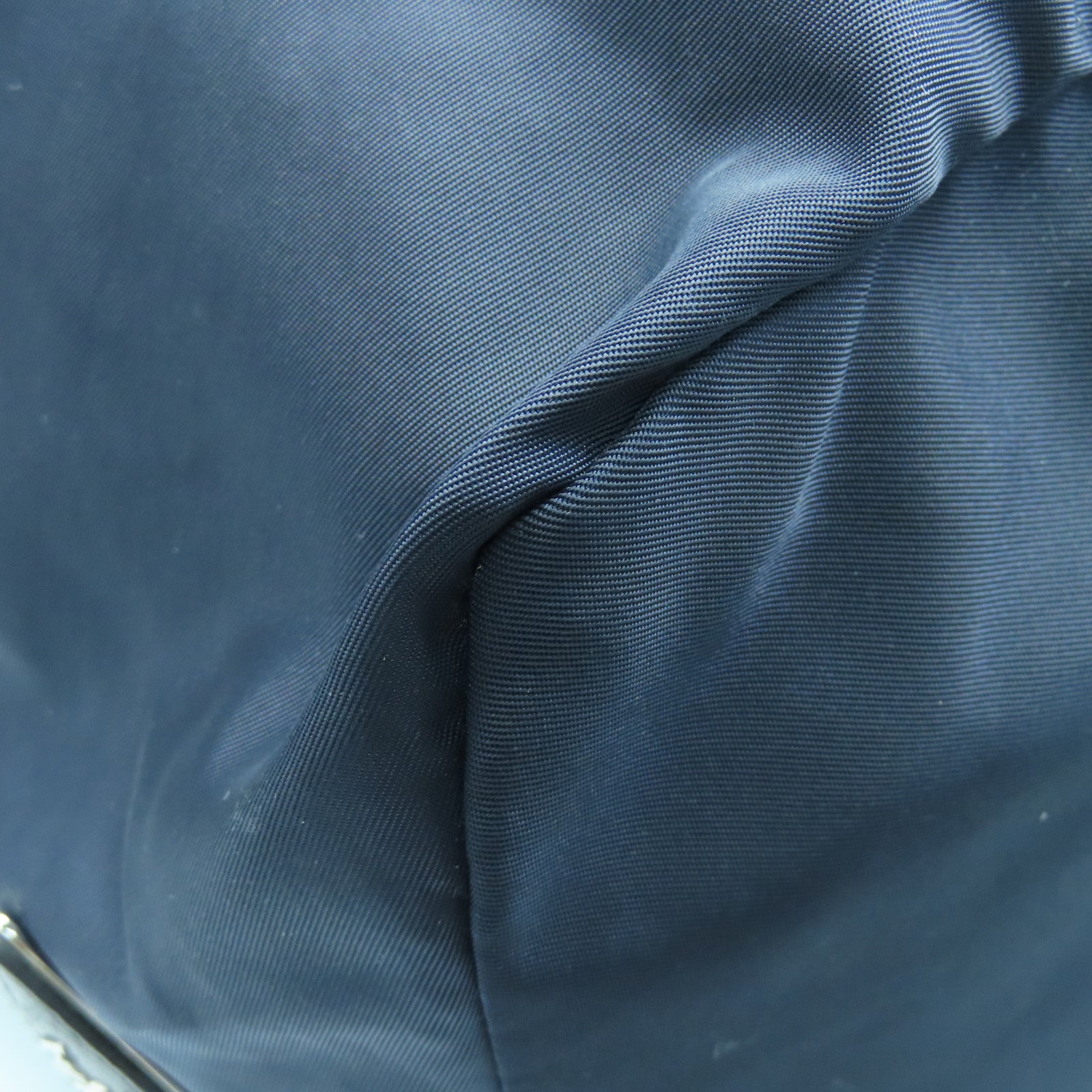 PRADA 尼龍2way Shoulder Bag銀扣手挽肩背兩用袋深藍色