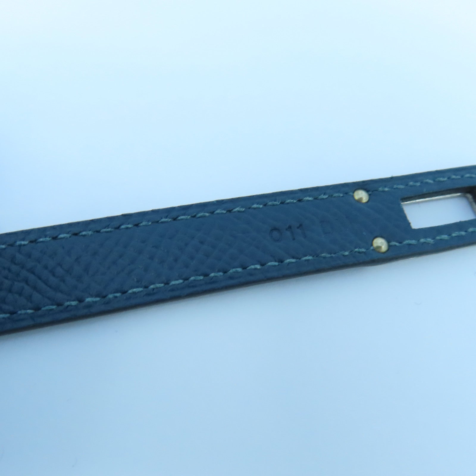 HERMES Epsom皮革Kelly Wallet银扣长钱包Colvert蓝色