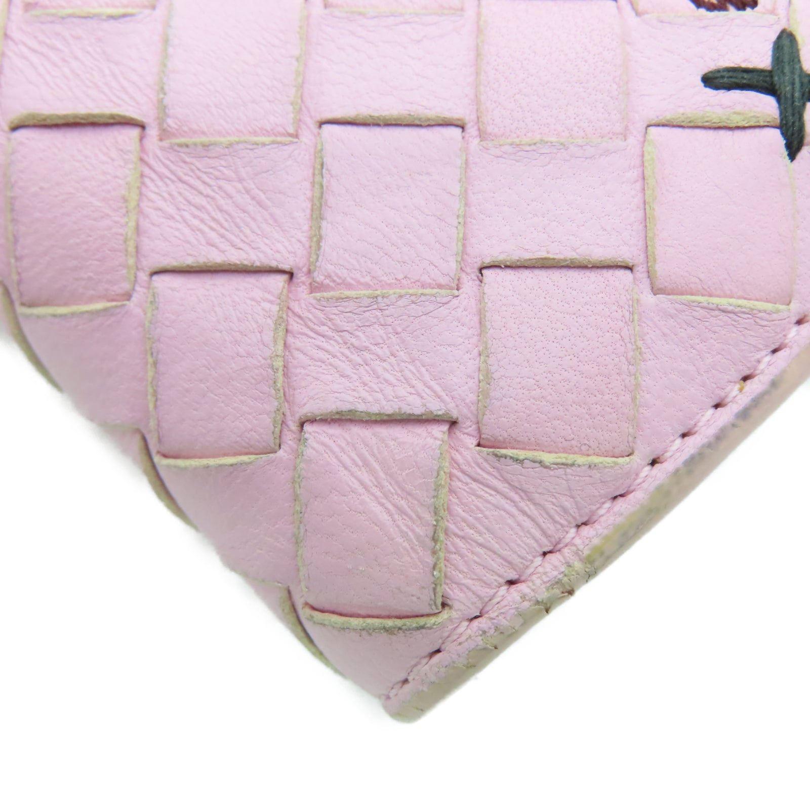 BOTTEGA VENETA Sheepskin Leather Wallet Silver Buckle Pink