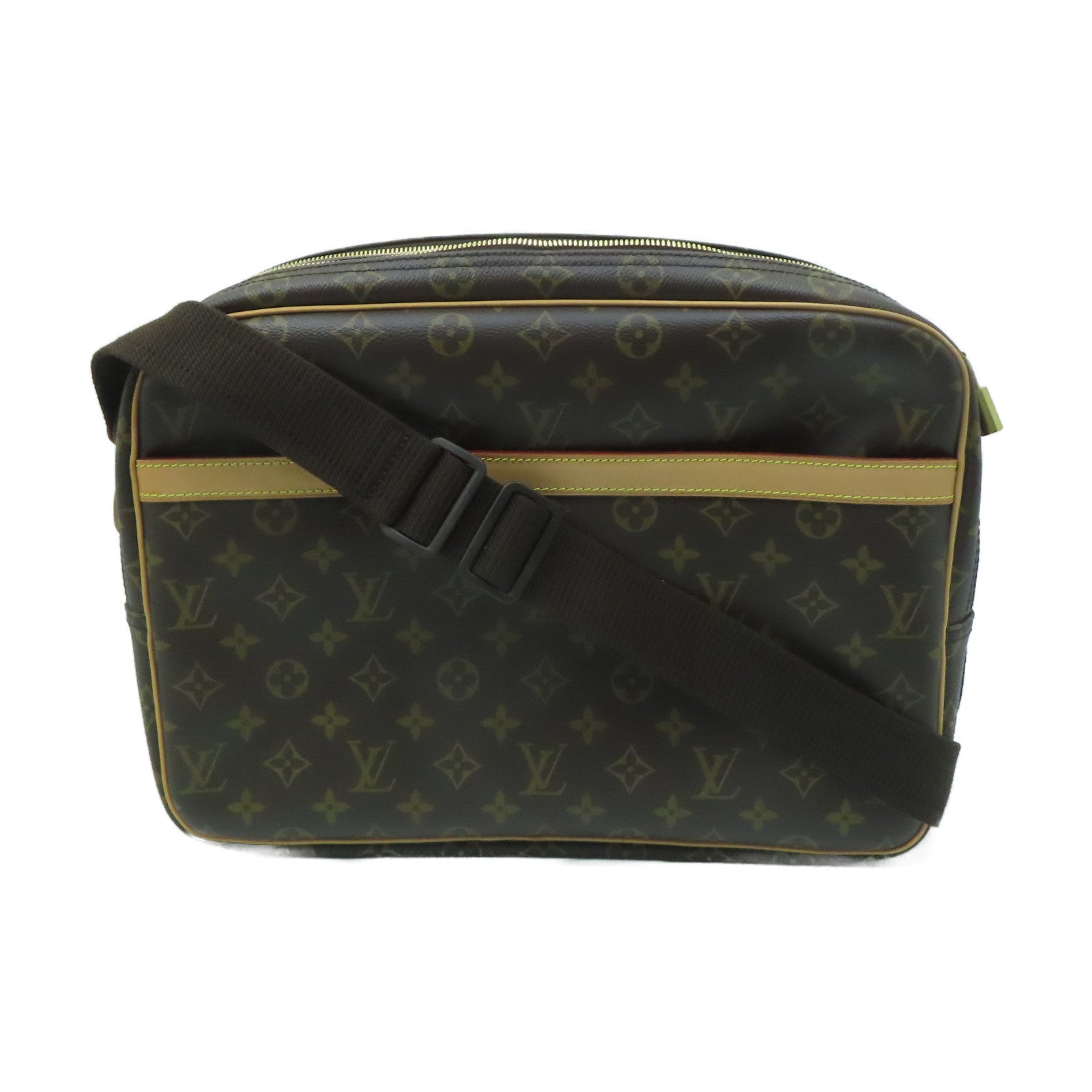 LOUIS VUITTON Monogram Reporter GM金扣肩背袋啡色