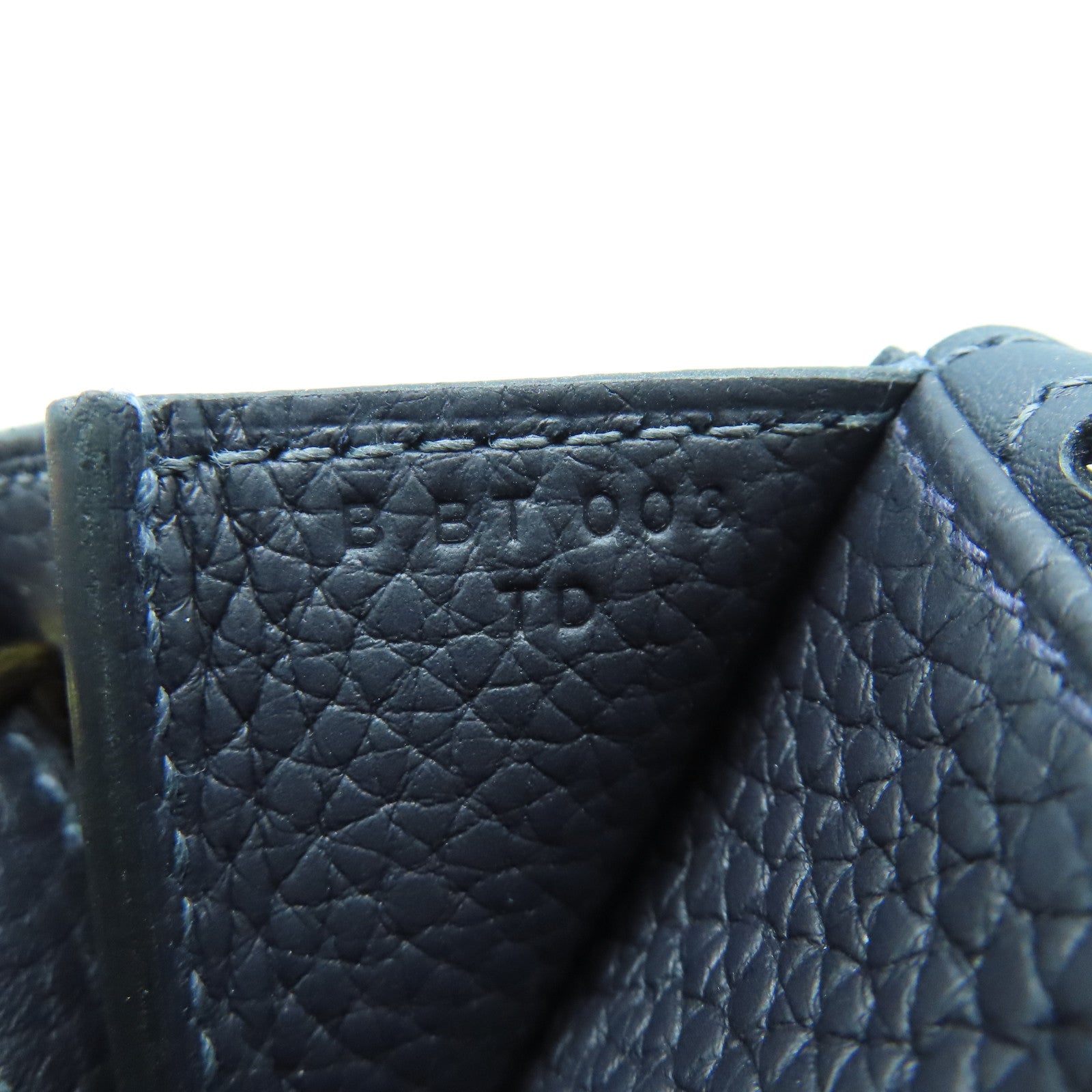 HERMES Clemence Leather Halzan 25 Gold Buckle Handle Shoulder Bag Blue
