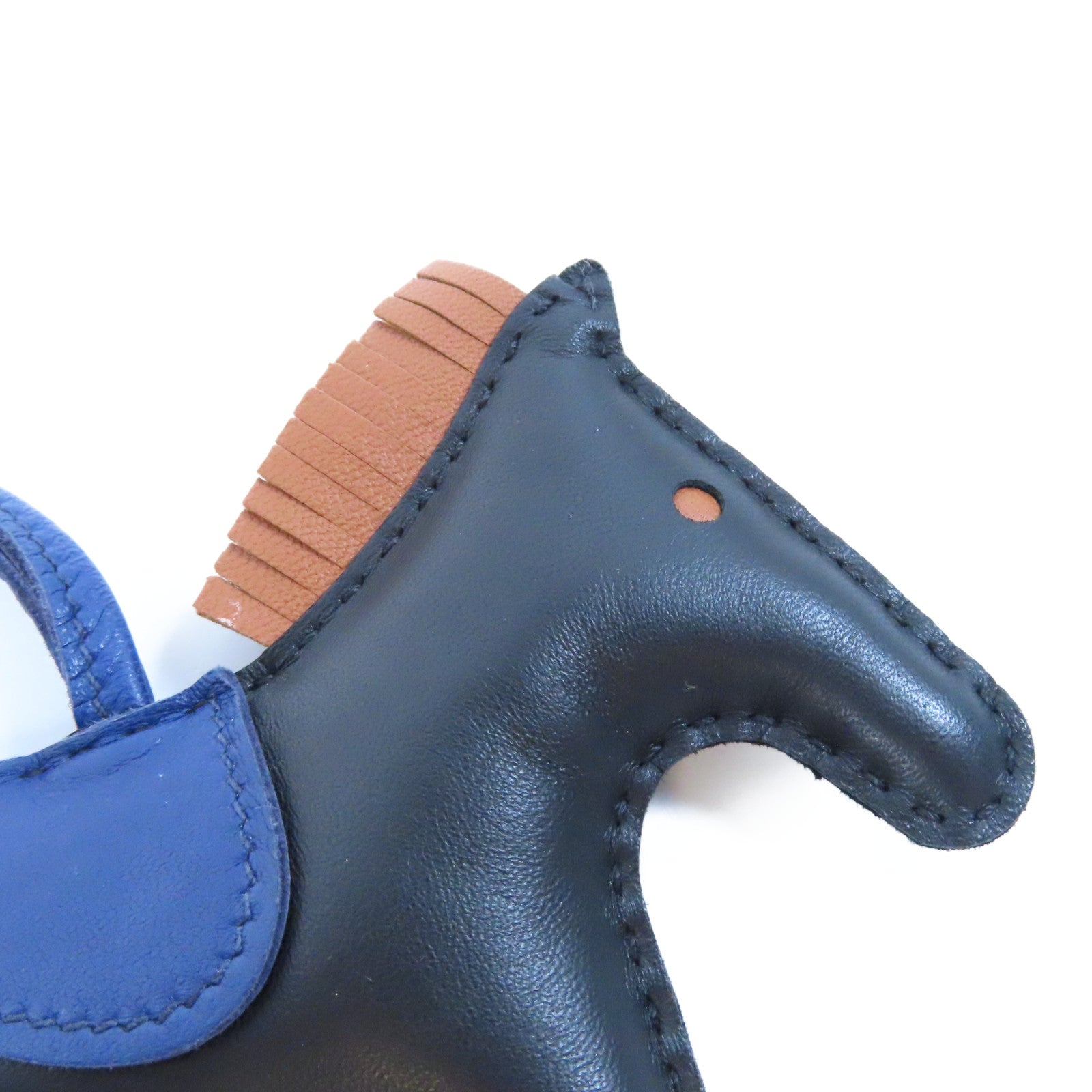 HERMES Swift皮革Rodeo MM Charm掛飾黑色/藍色/啡色