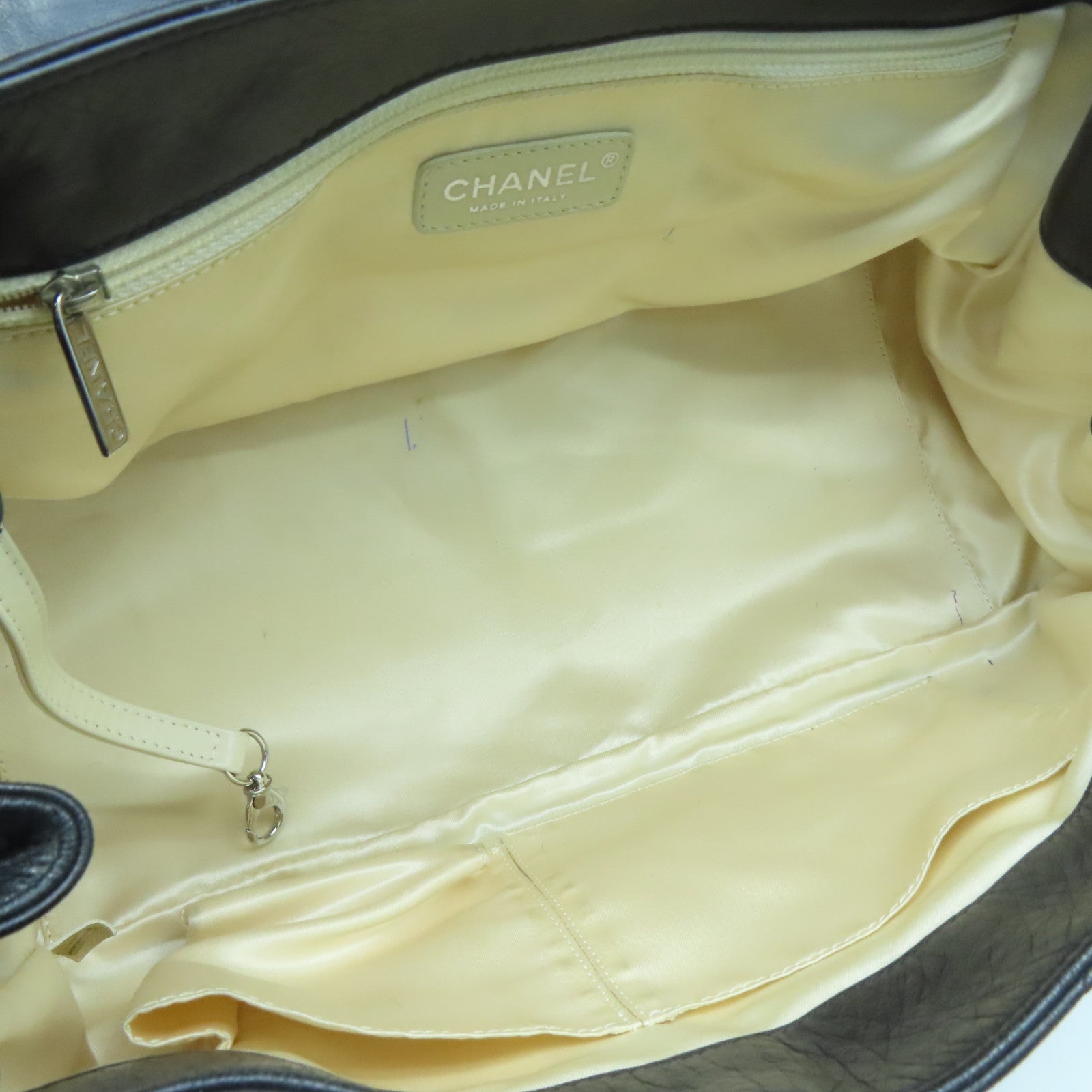 CHANEL 菱格羊皮皮革Chain Shoulder Bag銀扣鏈帶肩背袋黑色