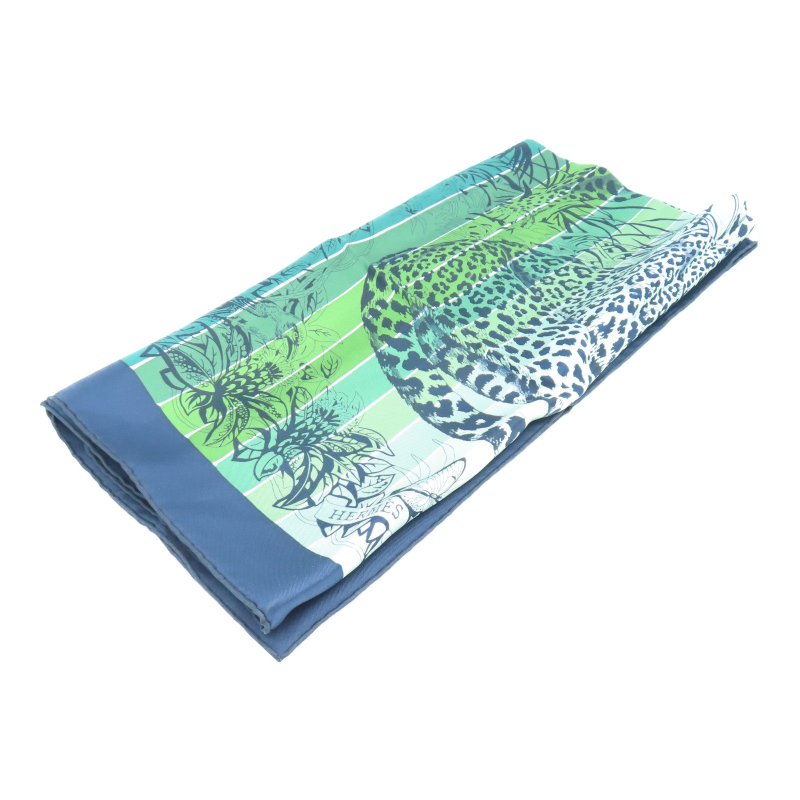 HERMES Silk Scarf Dark Blue