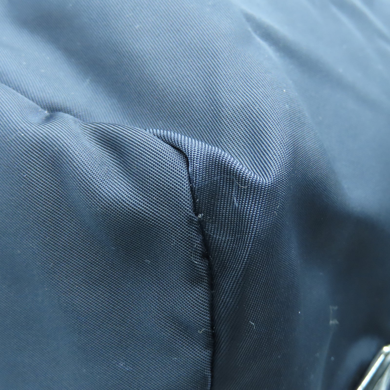 PRADA 尼龍2way Shoulder Bag銀扣手挽肩背兩用袋深藍色