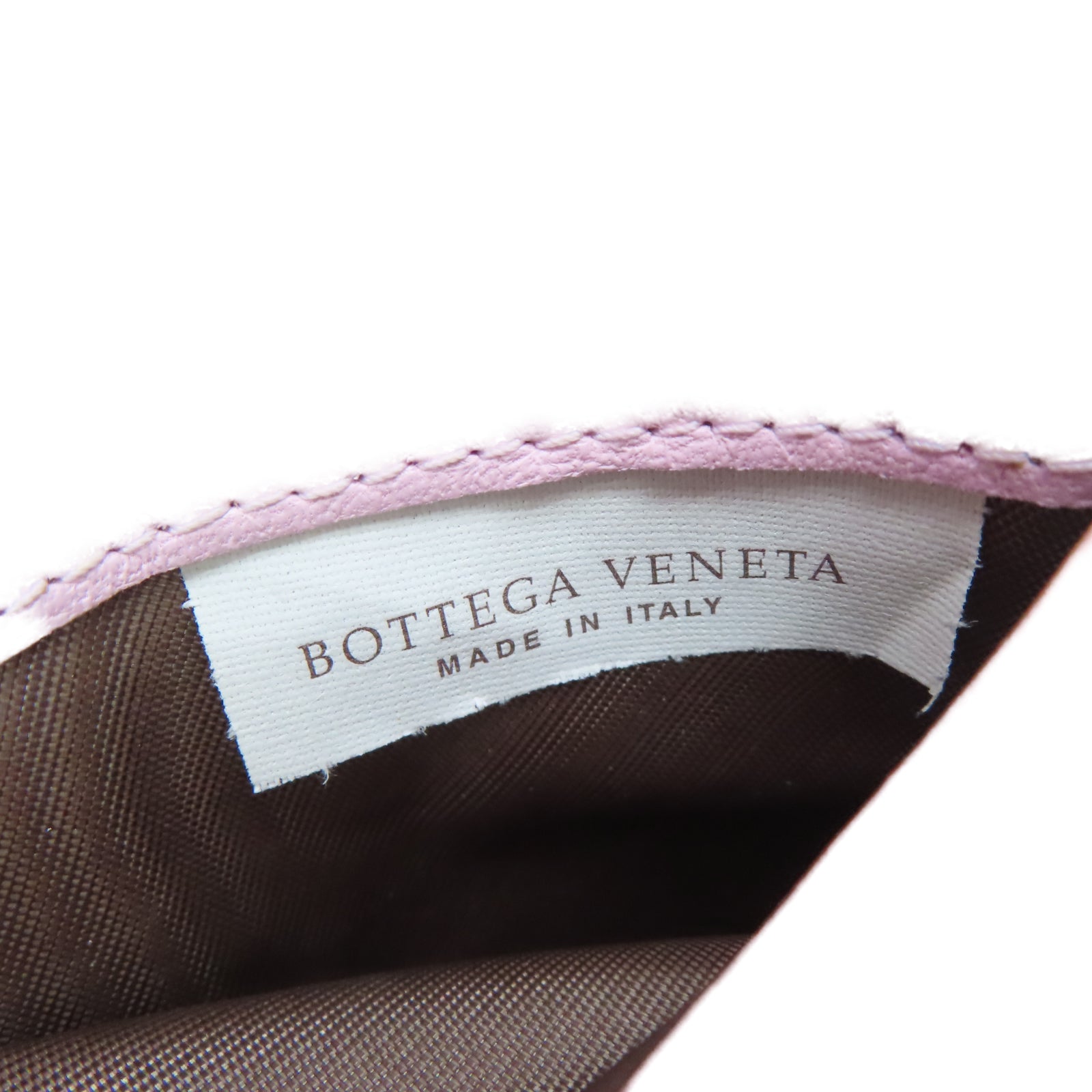 BOTTEGA VENETA Sheepskin Leather Wallet Silver Buckle Pink