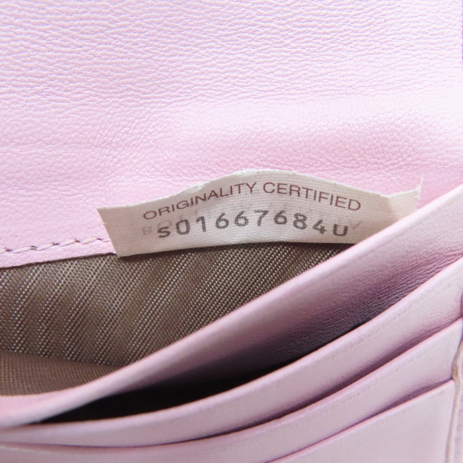 BOTTEGA VENETA Sheepskin Leather Wallet Silver Buckle Pink
