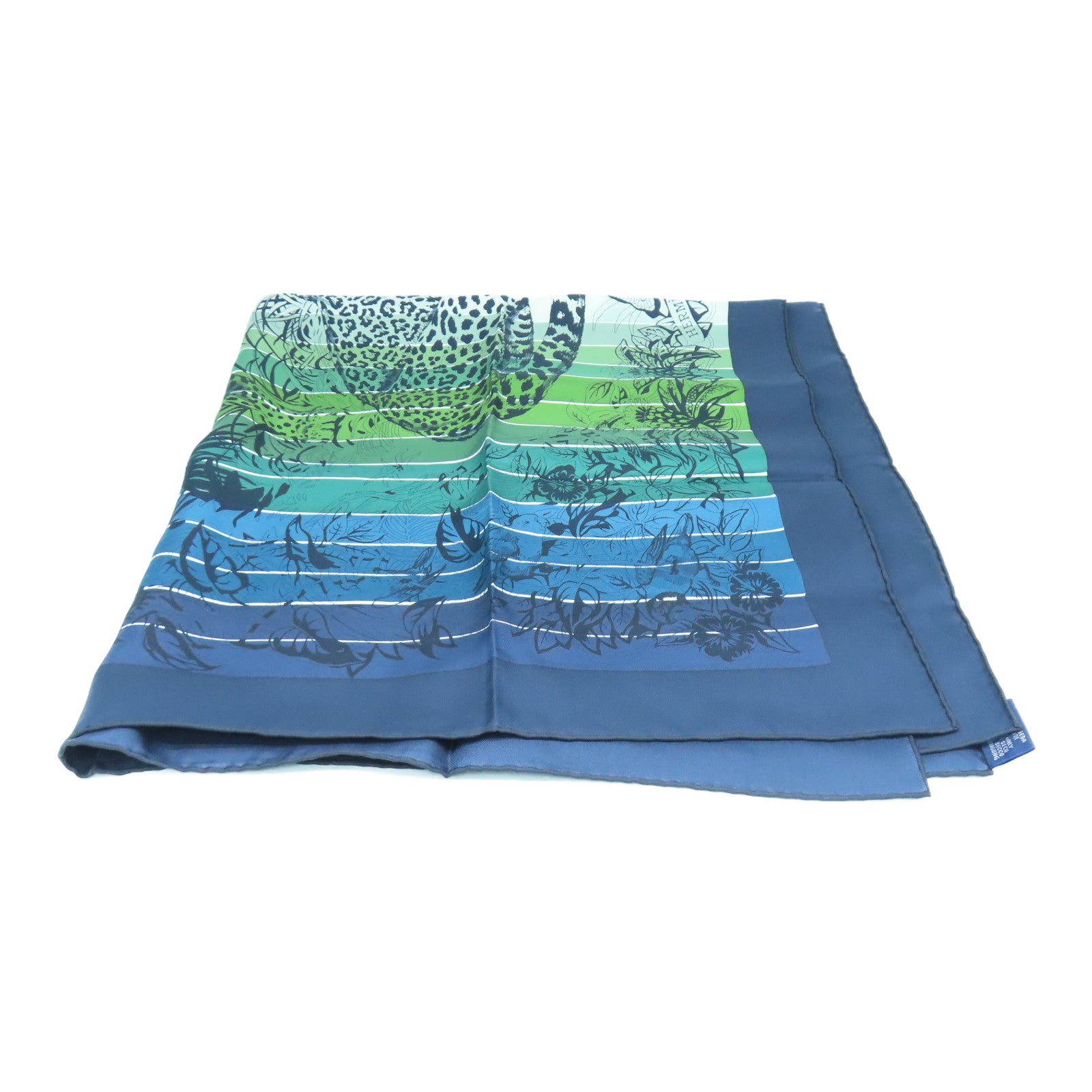 HERMES Silk Scarf Dark Blue