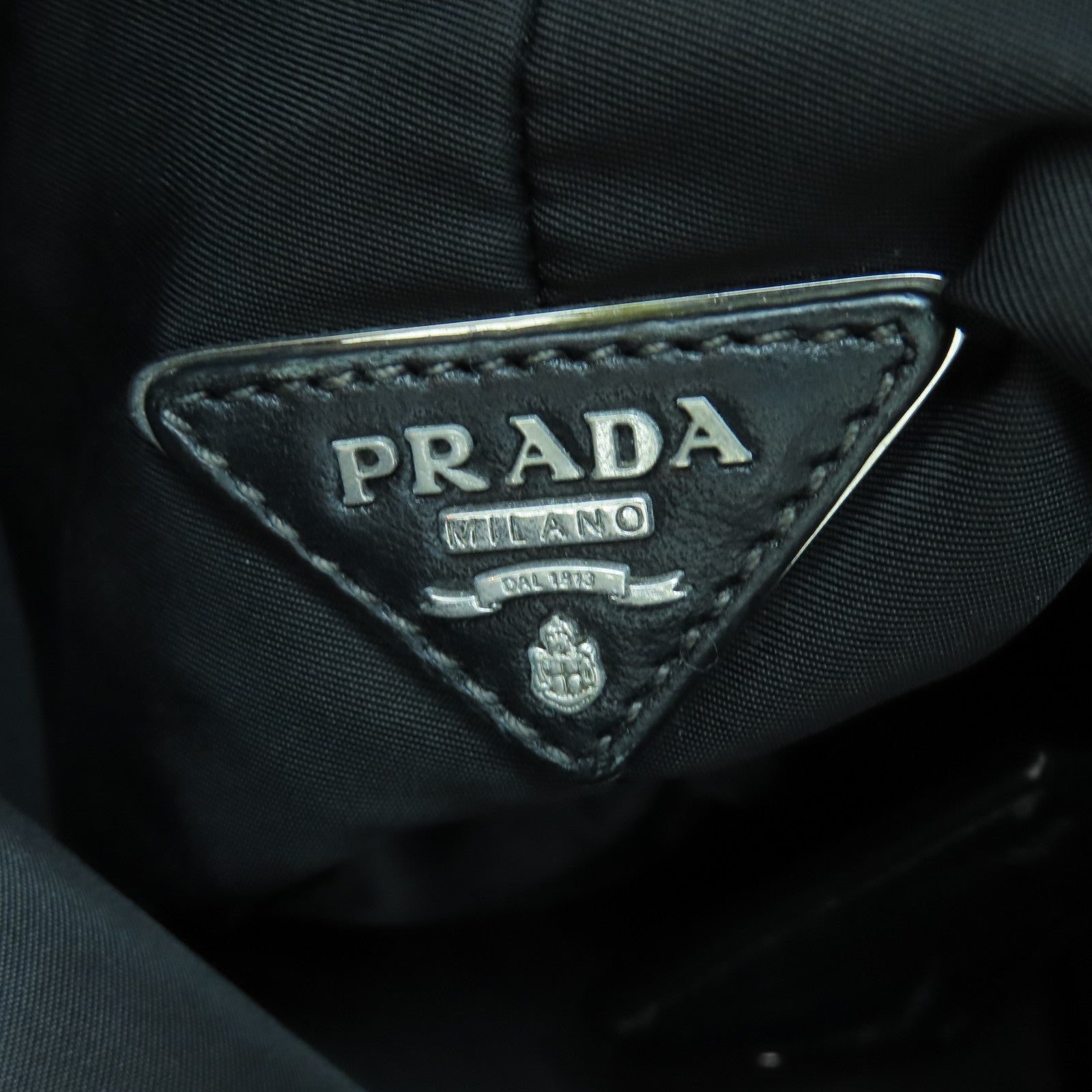 PRADA 尼龍2way Shoulder Bag銀扣手挽肩背兩用袋深藍色