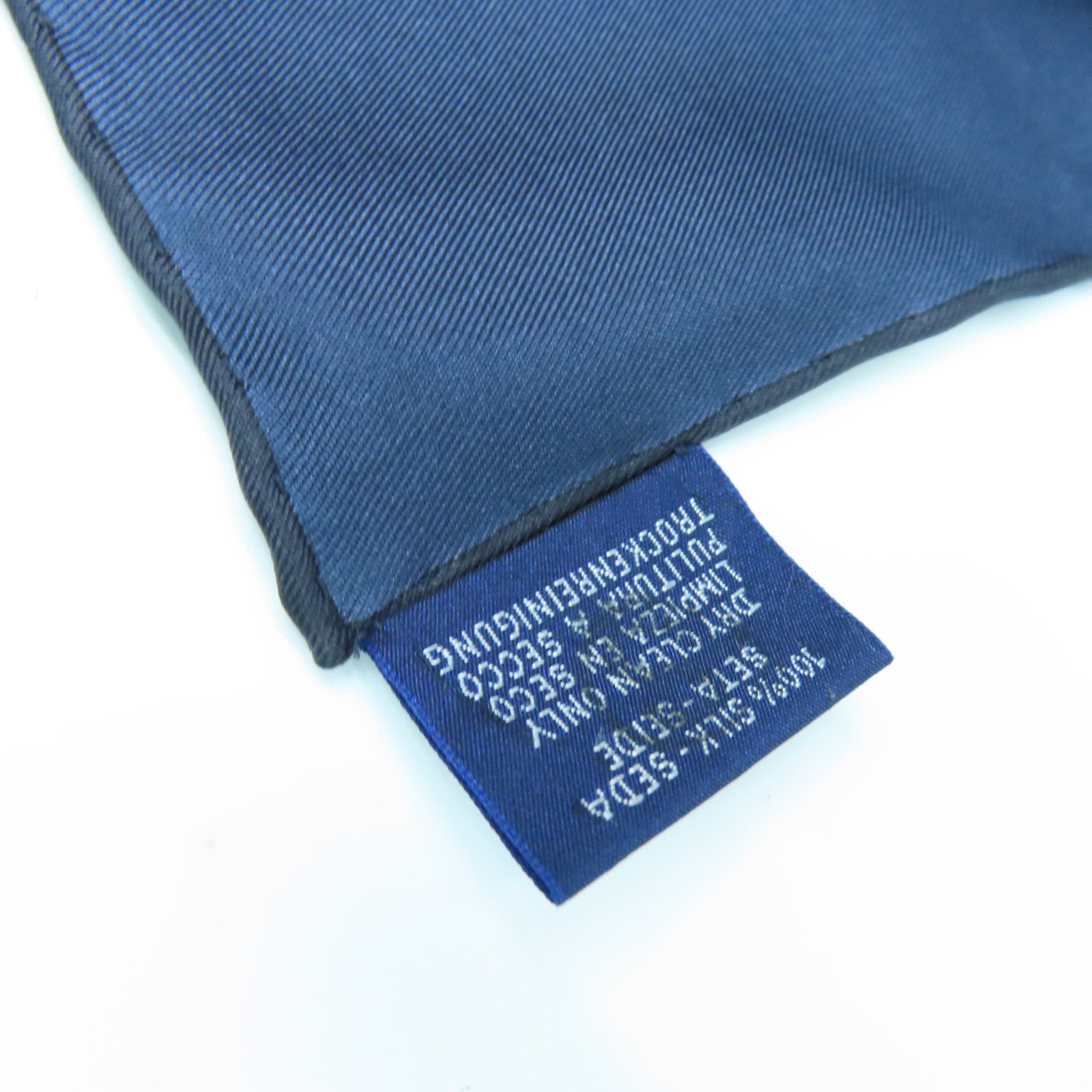 HERMES Silk Scarf Dark Blue