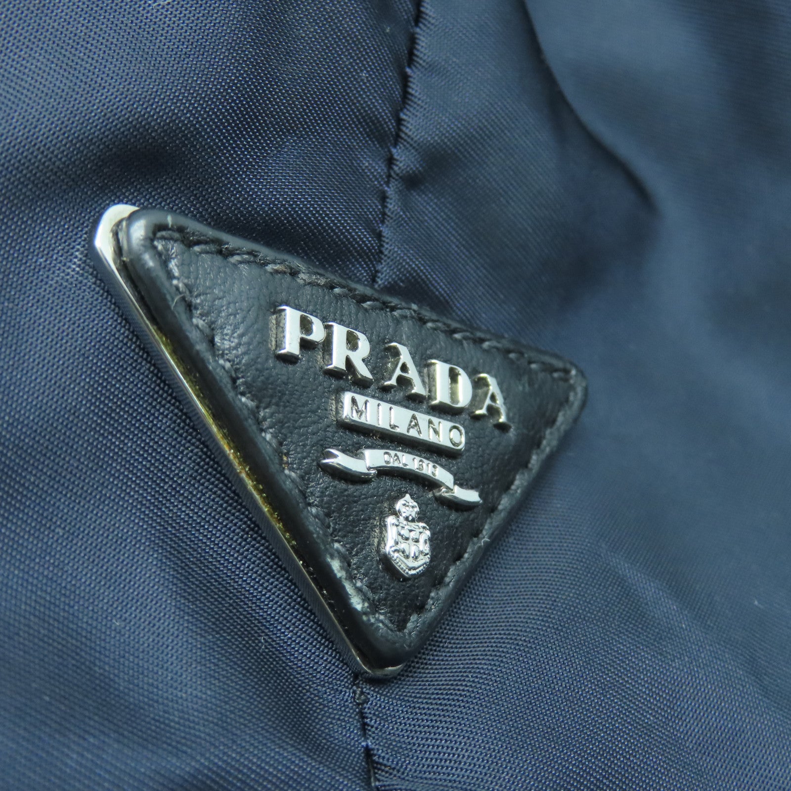 PRADA 尼龍2way Shoulder Bag銀扣手挽肩背兩用袋深藍色