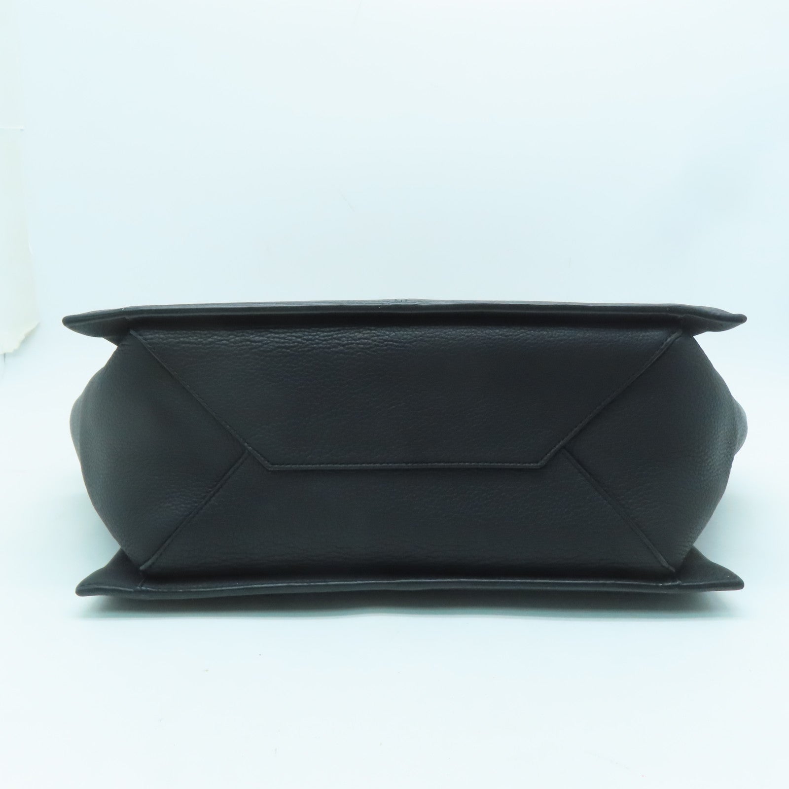 CELINE 牛皮皮革Hand Bag银扣手挽袋黑色