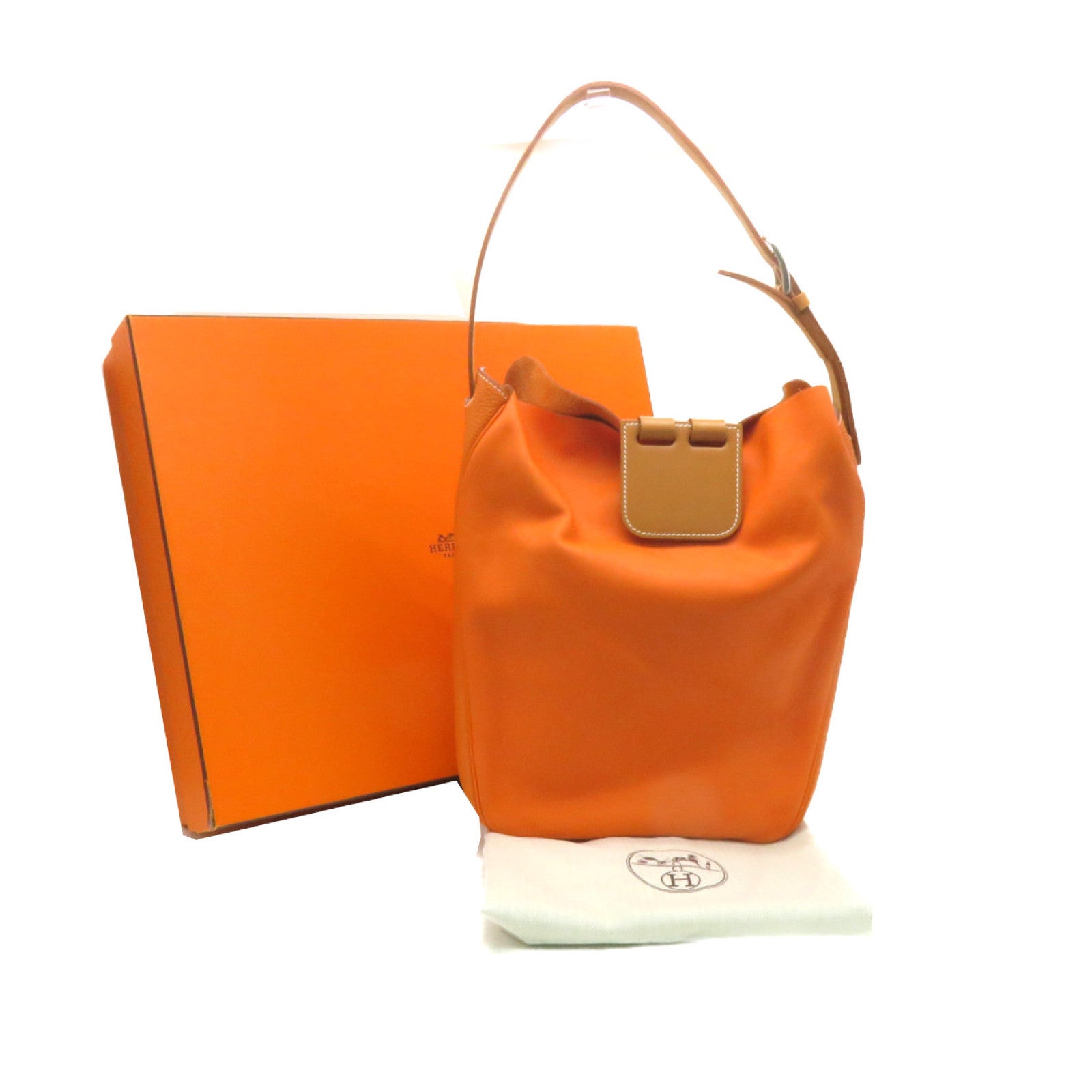 HERMES Swift皮革Virevolte 24 Shoulder Bag肩背袋Orange橙色