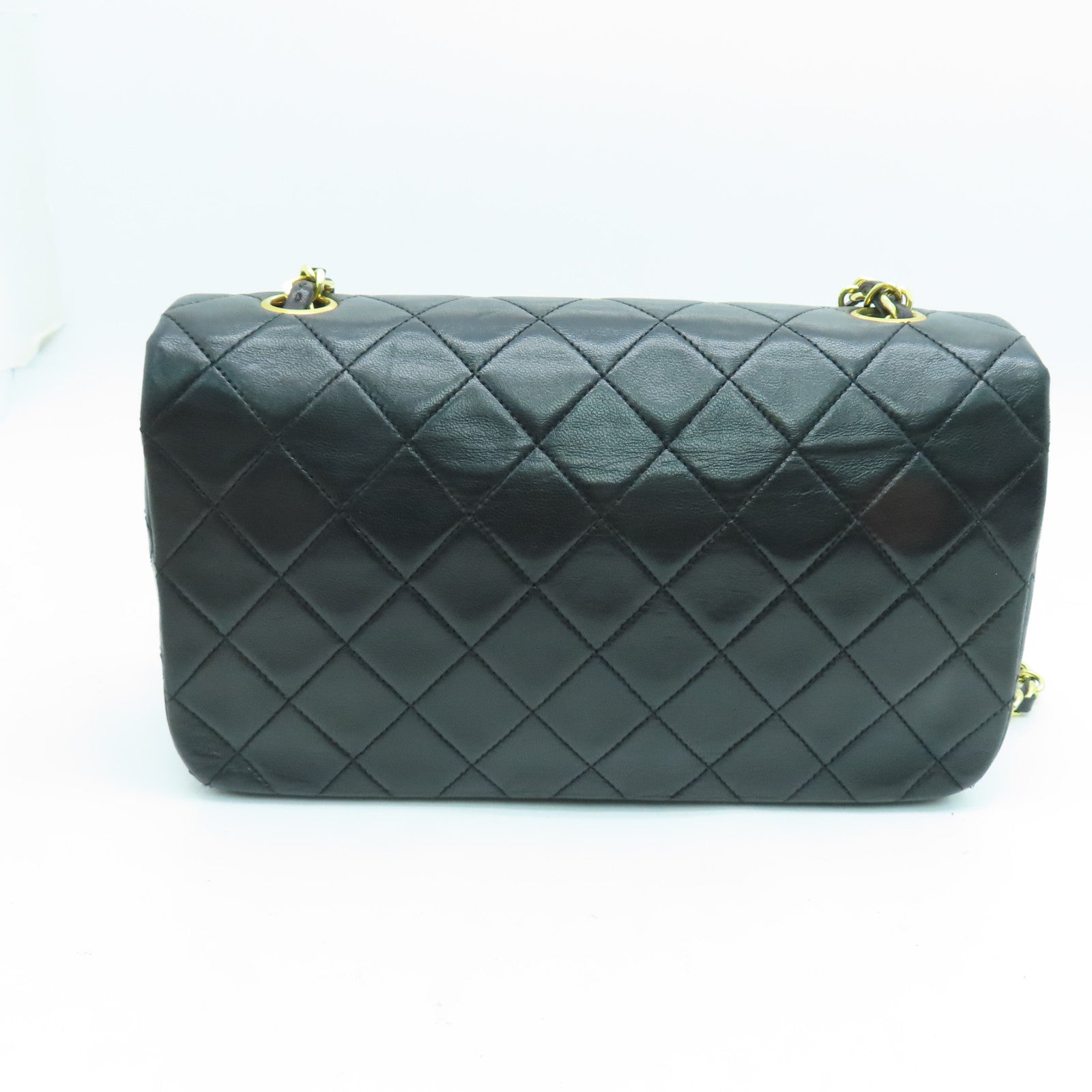 CHANEL 【激減優惠】菱格羊皮皮革Chain Shoulder Bag金扣黑色