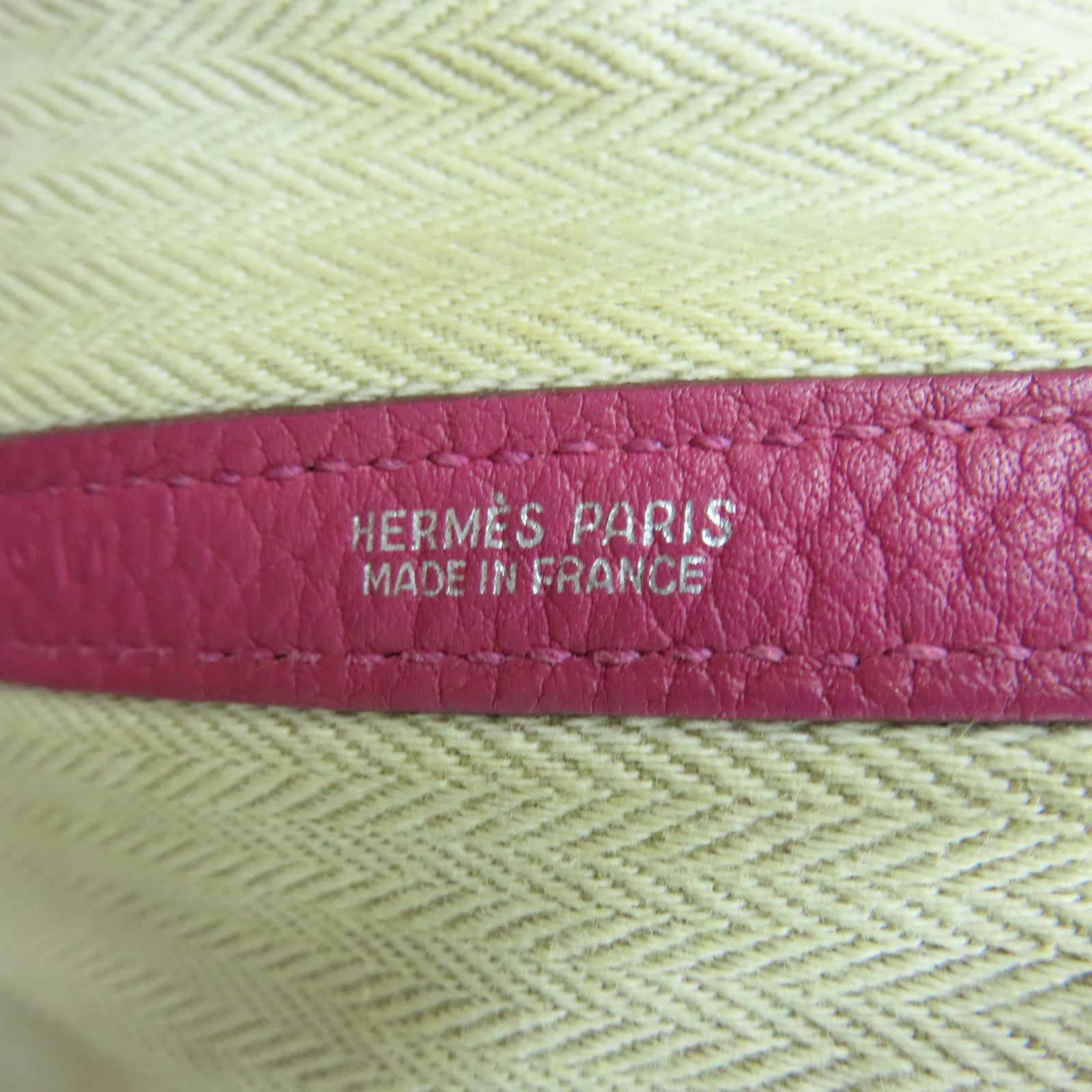HERMES Negonda皮革GardenParty PM銀扣手挽袋桃紫色