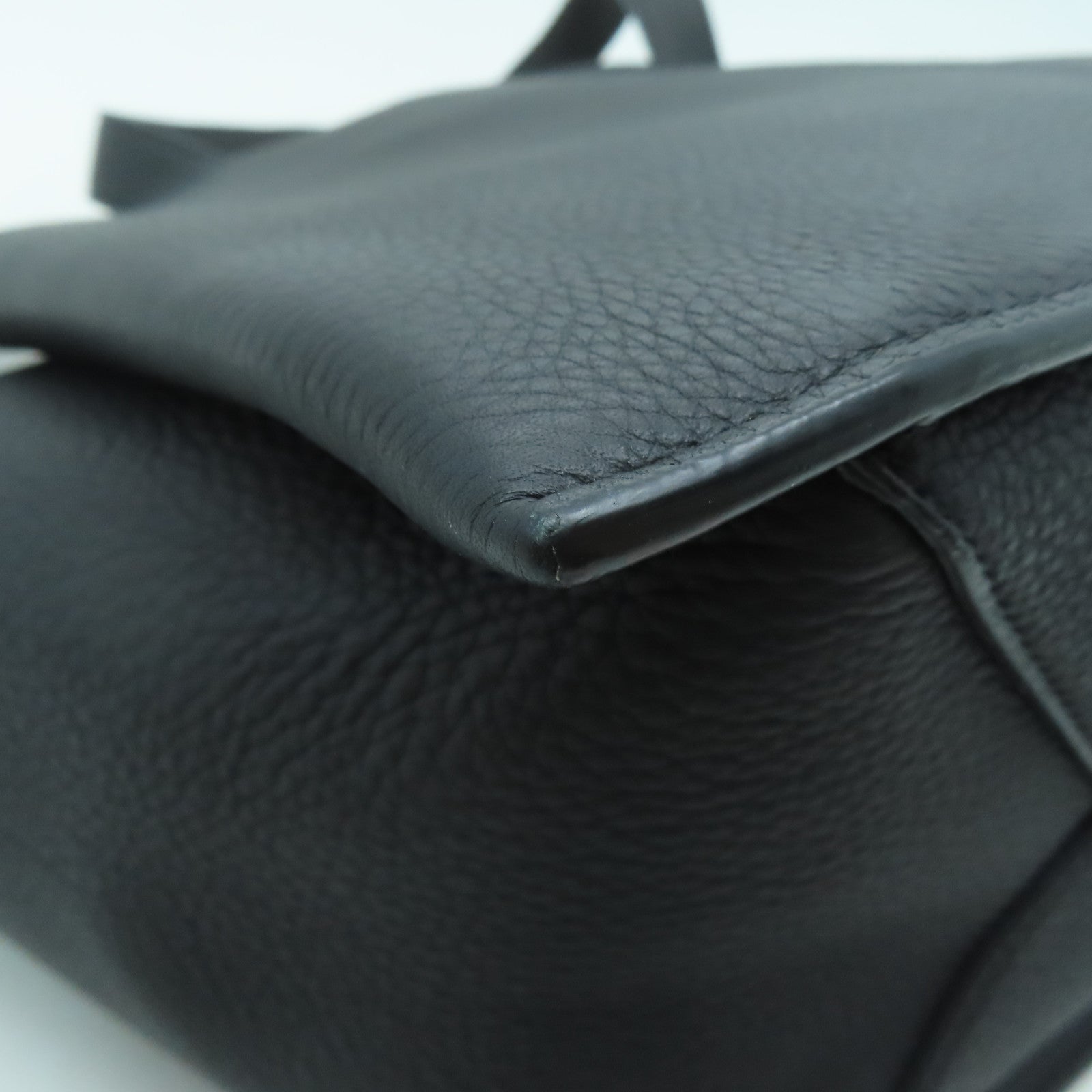CELINE 牛皮皮革Hand Bag银扣手挽袋黑色