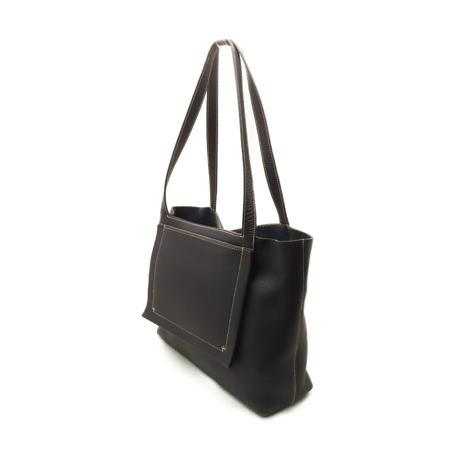HERMES Clemence皮革Cabasellier 31 Shoulder Bag肩背袋Bleu Nuit午夜藍色